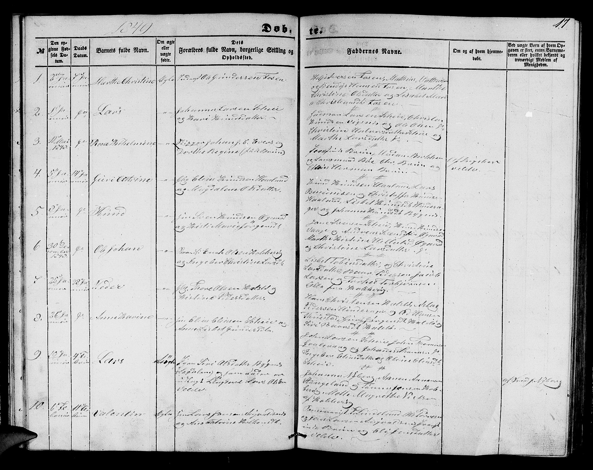 Avaldsnes sokneprestkontor, SAST/A -101851/H/Ha/Hab/L0002: Parish register (copy) no. B 2, 1848-1856, p. 17
