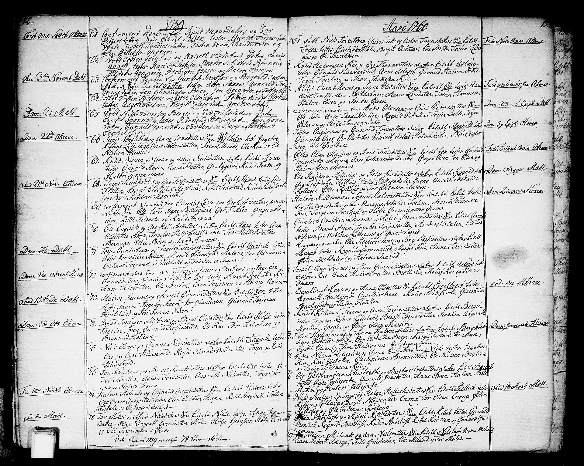 Tinn kirkebøker, AV/SAKO-A-308/F/Fa/L0002: Parish register (official) no. I 2, 1757-1810, p. 12-13