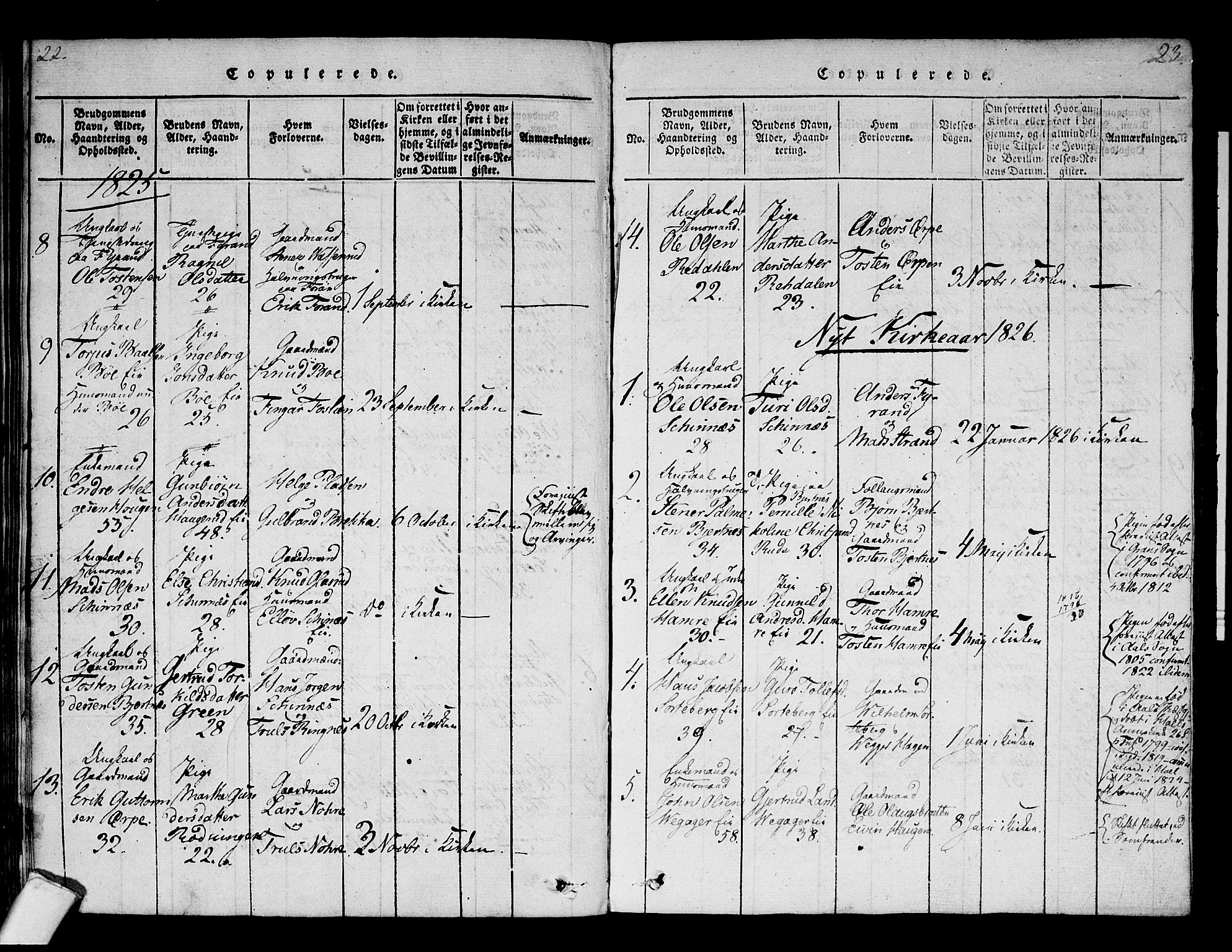 Krødsherad kirkebøker, SAKO/A-19/F/Fa/L0001: Parish register (official) no. 1, 1815-1829, p. 22-23