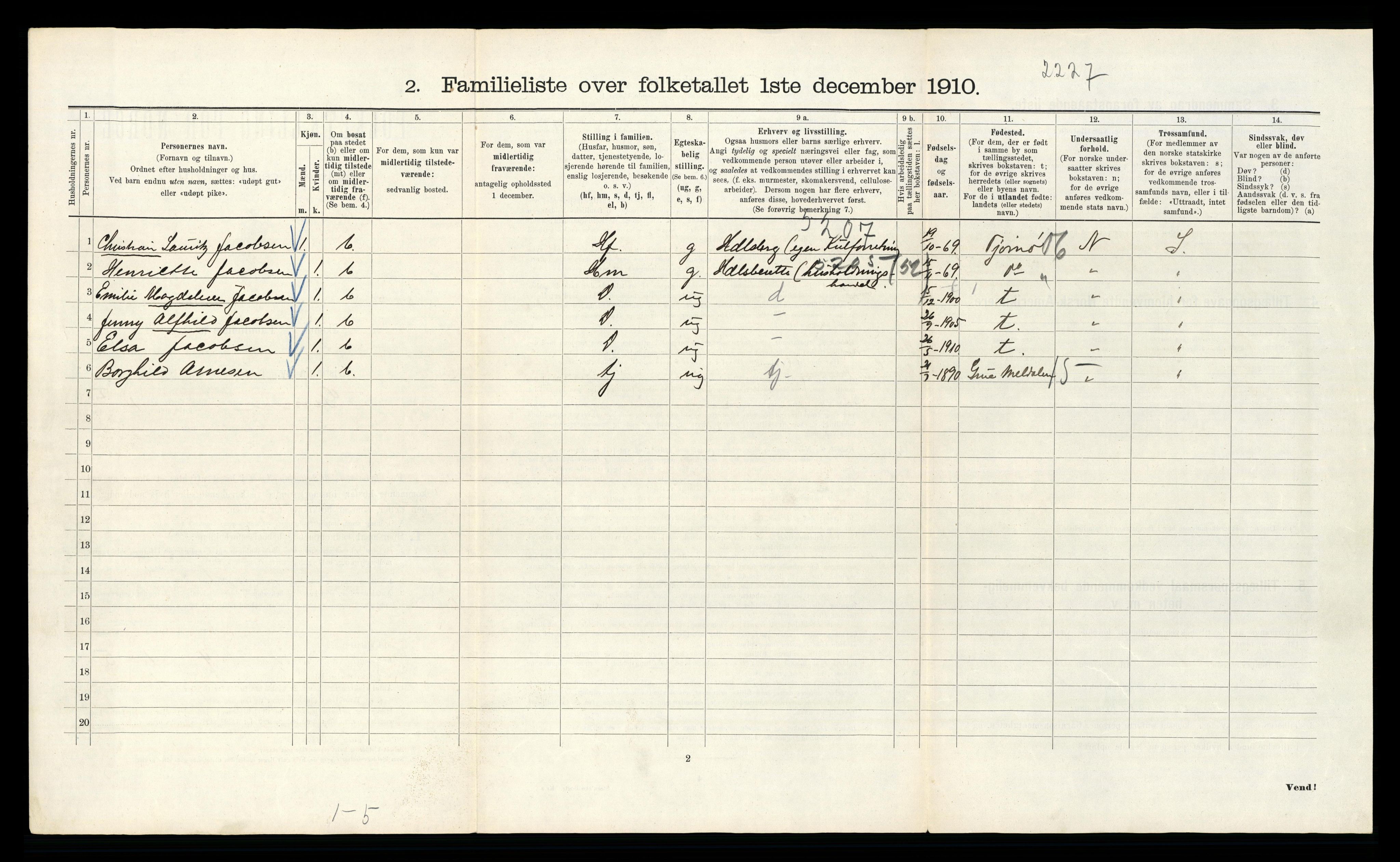 RA, 1910 census for Kristiania, 1910, p. 31384