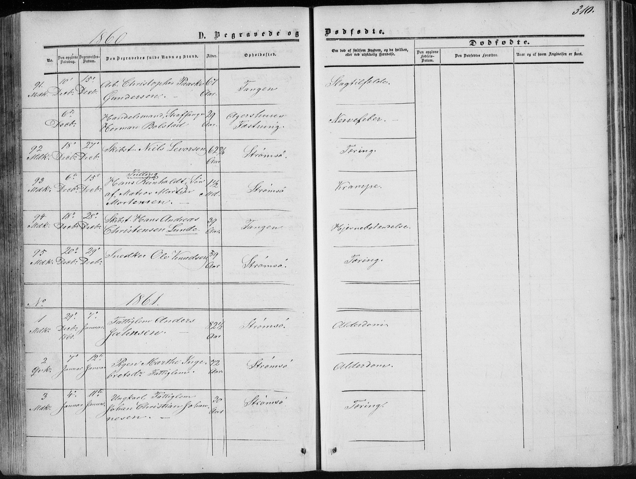 Strømsø kirkebøker, AV/SAKO-A-246/F/Fa/L0015: Parish register (official) no. I 15, 1859-1868, p. 310