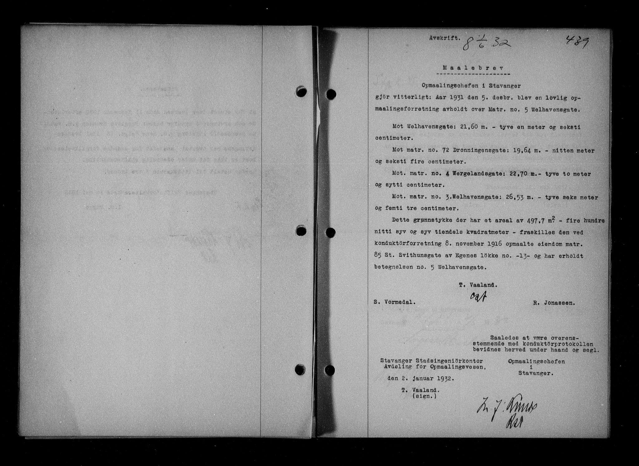 Stavanger byfogd, SAST/A-101408/001/4/41/410/410BB/L0061: Mortgage book no. 51, 1932-1932, Deed date: 01.06.1932