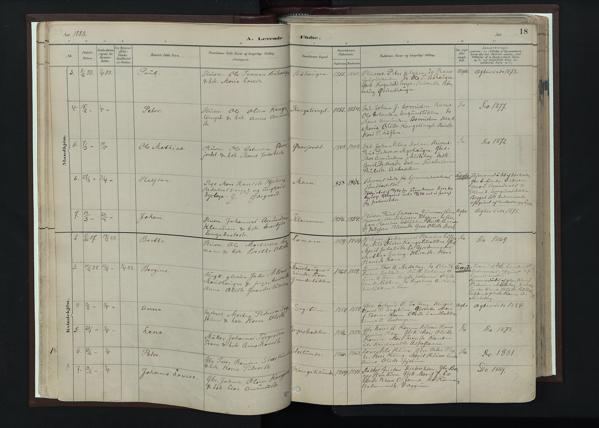 Nord-Fron prestekontor, AV/SAH-PREST-080/H/Ha/Haa/L0004: Parish register (official) no. 4, 1884-1914, p. 18