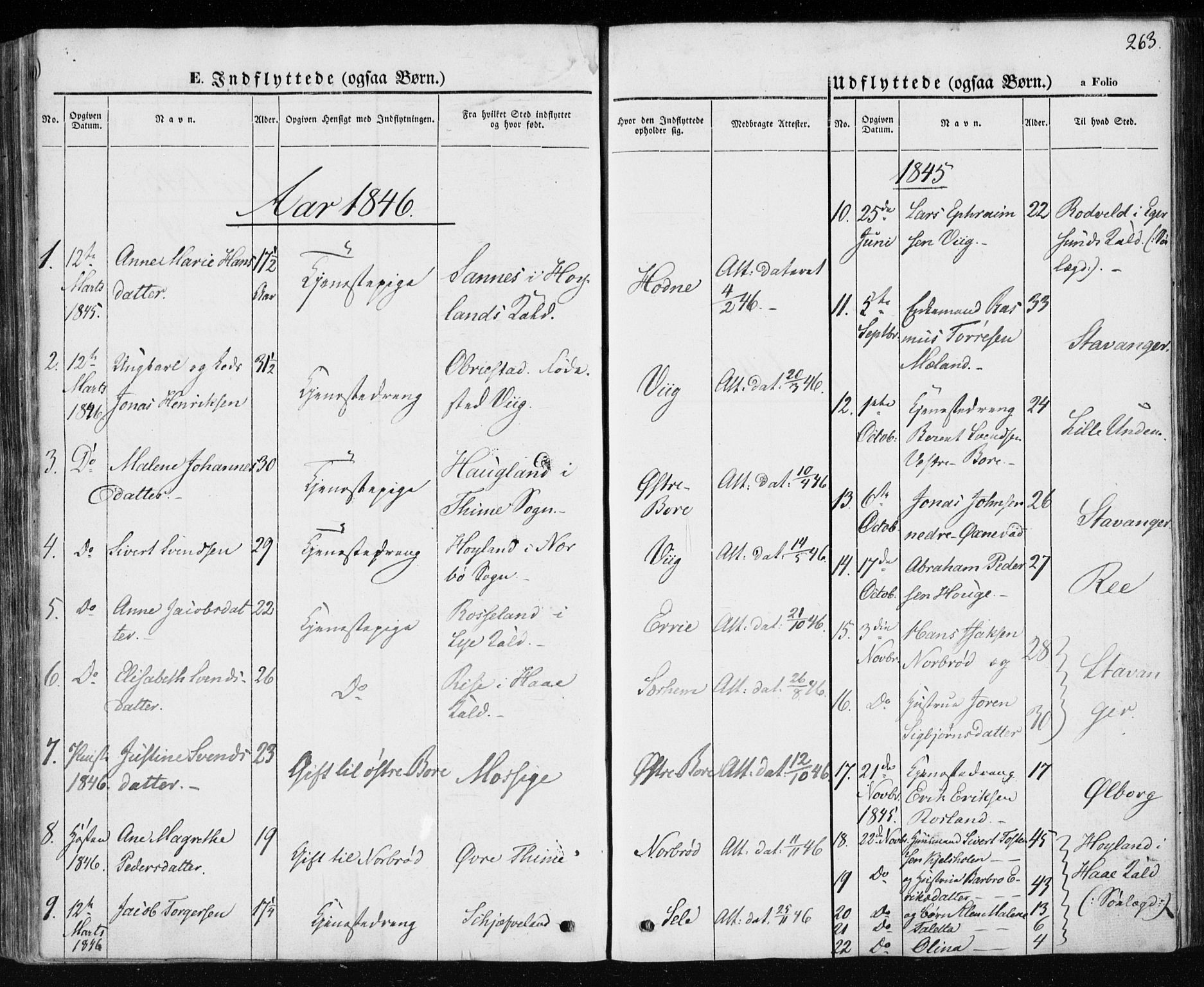 Klepp sokneprestkontor, SAST/A-101803/001/3/30BA/L0004: Parish register (official) no. A 4, 1842-1852, p. 263