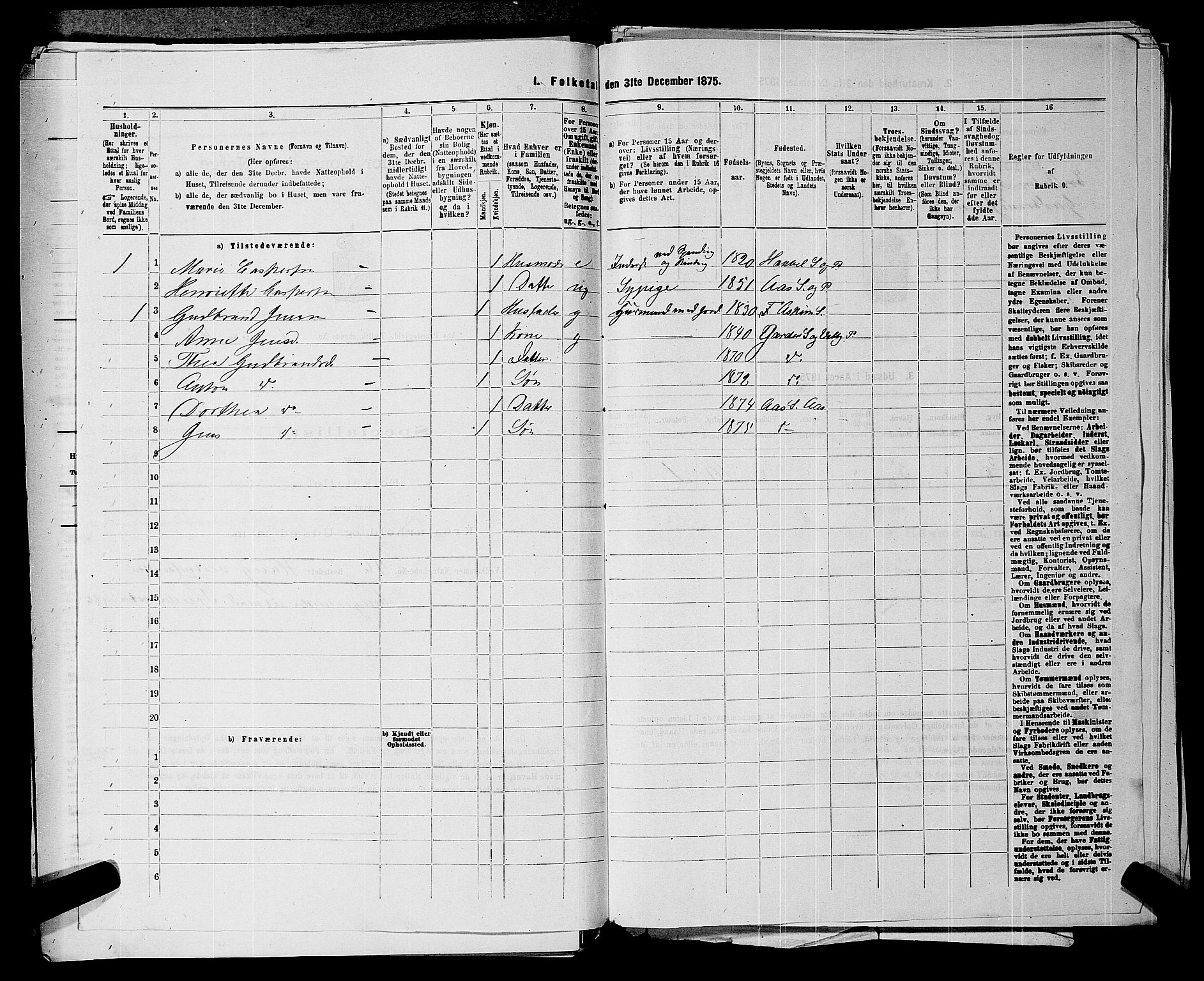 RA, 1875 census for 0214P Ås, 1875, p. 112