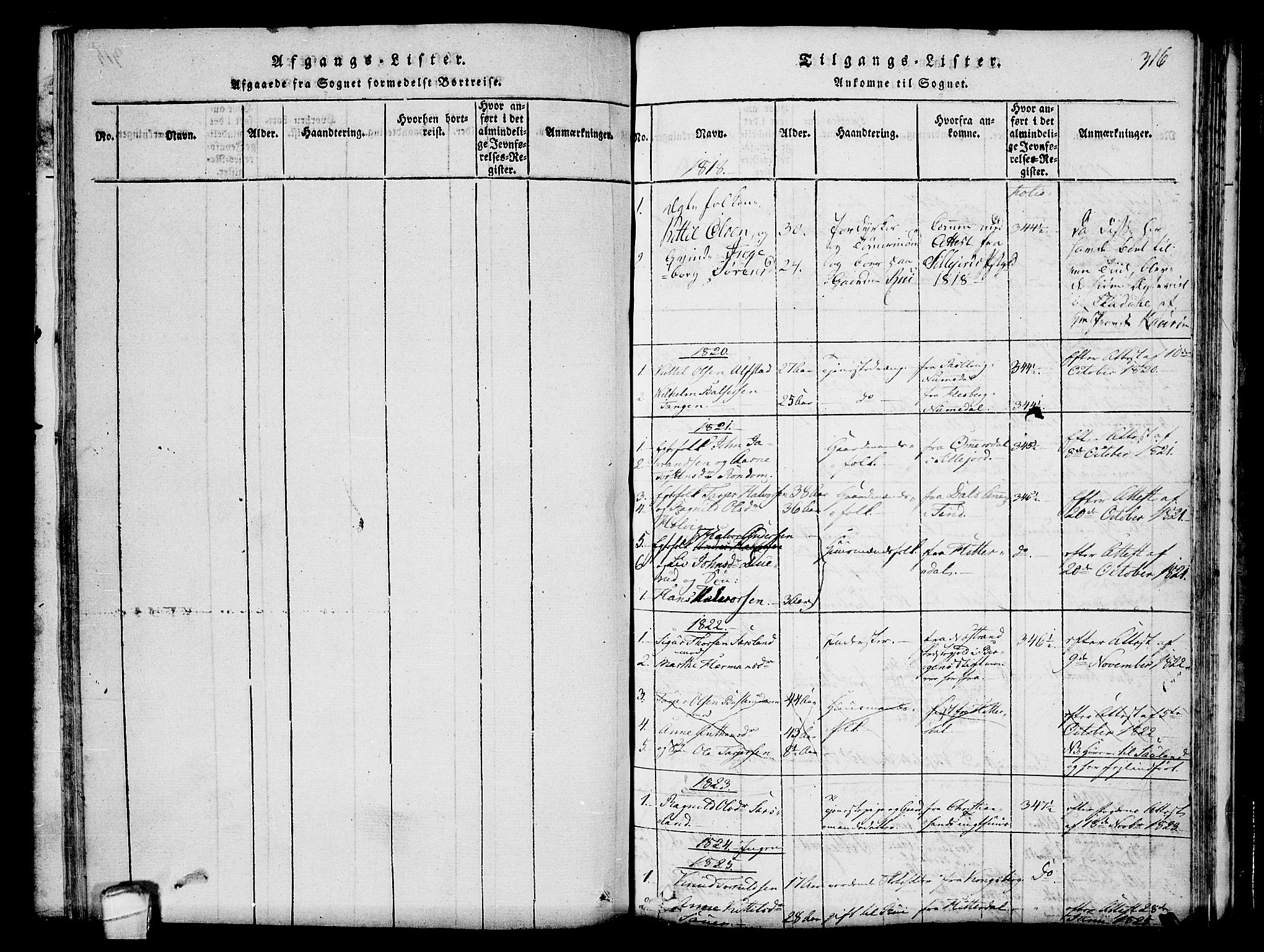 Hjartdal kirkebøker, SAKO/A-270/F/Fa/L0007: Parish register (official) no. I 7, 1815-1843, p. 316