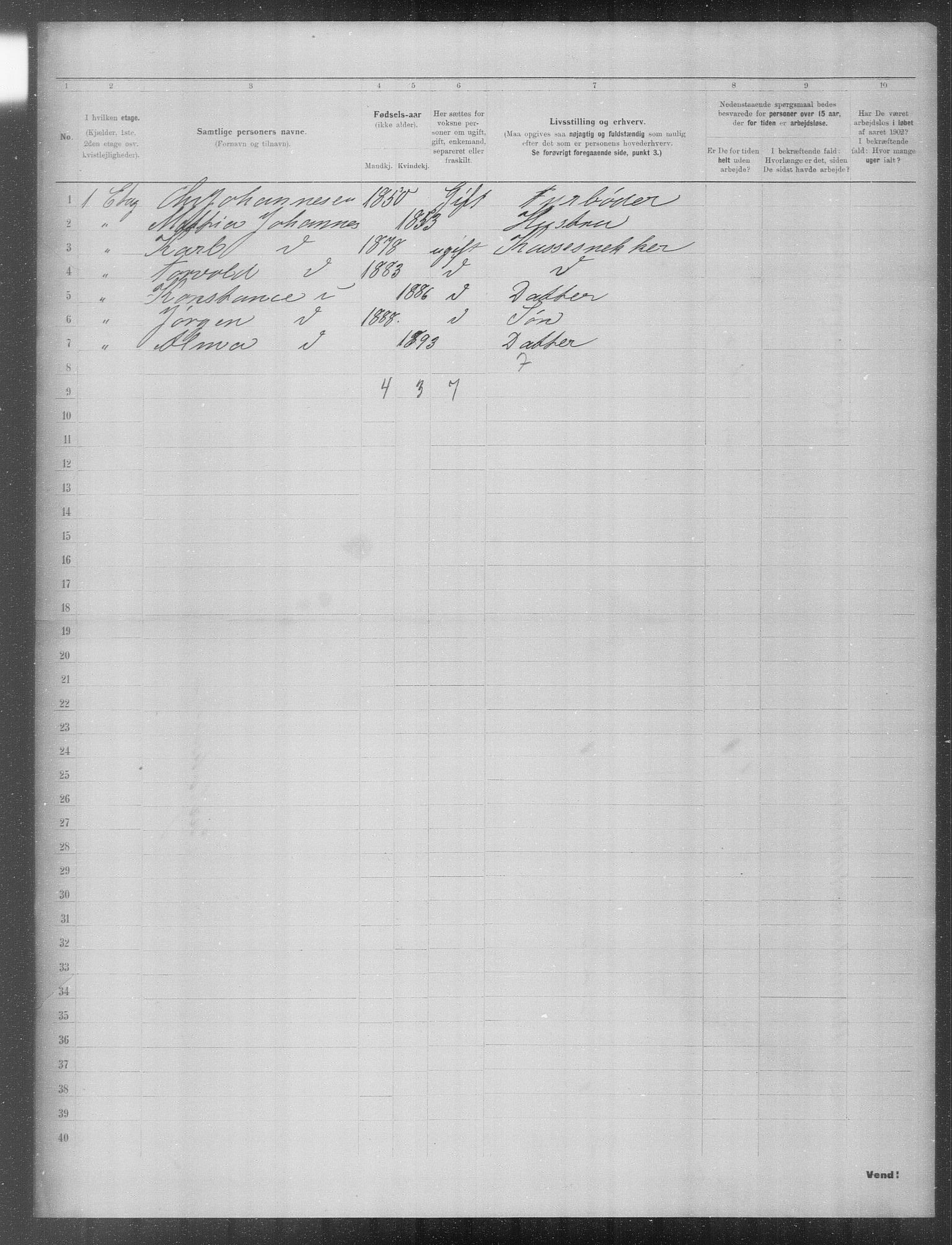 OBA, Municipal Census 1902 for Kristiania, 1902, p. 23957