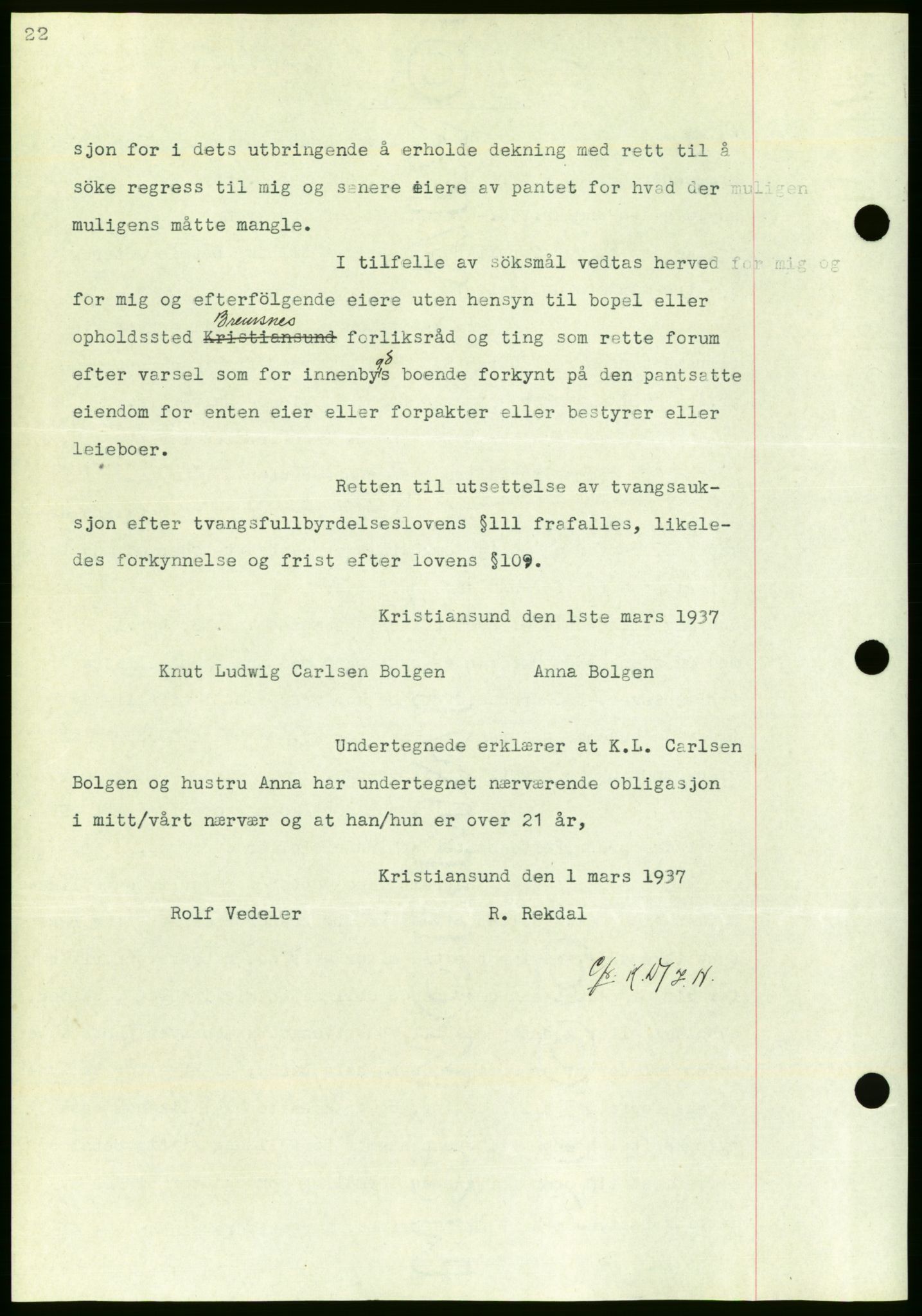 Nordmøre sorenskriveri, AV/SAT-A-4132/1/2/2Ca/L0091: Mortgage book no. B81, 1937-1937, Diary no: : 572/1937