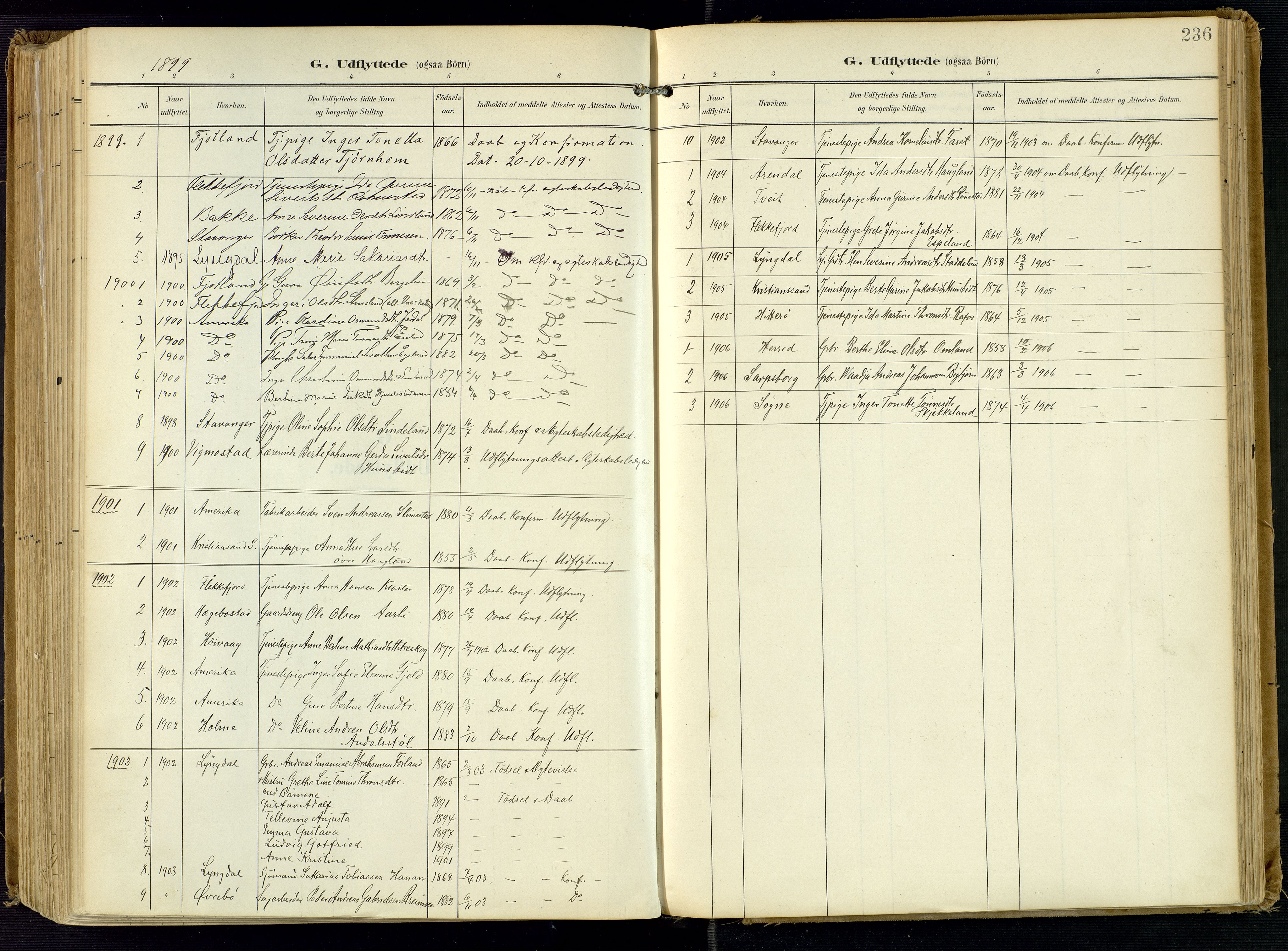 Kvinesdal sokneprestkontor, AV/SAK-1111-0026/F/Fa/Fab/L0009: Parish register (official) no. A 9, 1898-1915, p. 236