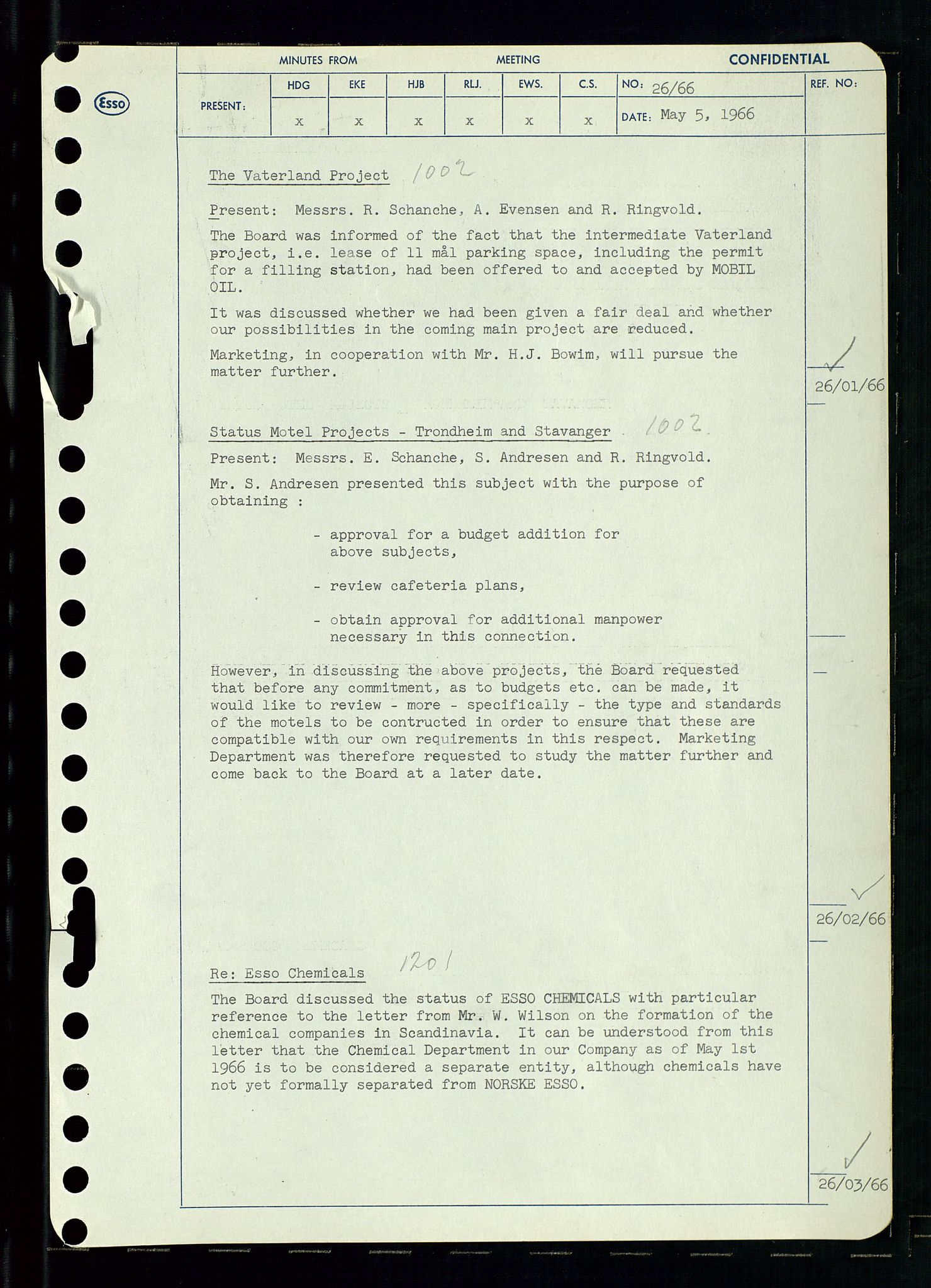 Pa 0982 - Esso Norge A/S, AV/SAST-A-100448/A/Aa/L0002/0002: Den administrerende direksjon Board minutes (styrereferater) / Den administrerende direksjon Board minutes (styrereferater), 1966, p. 59