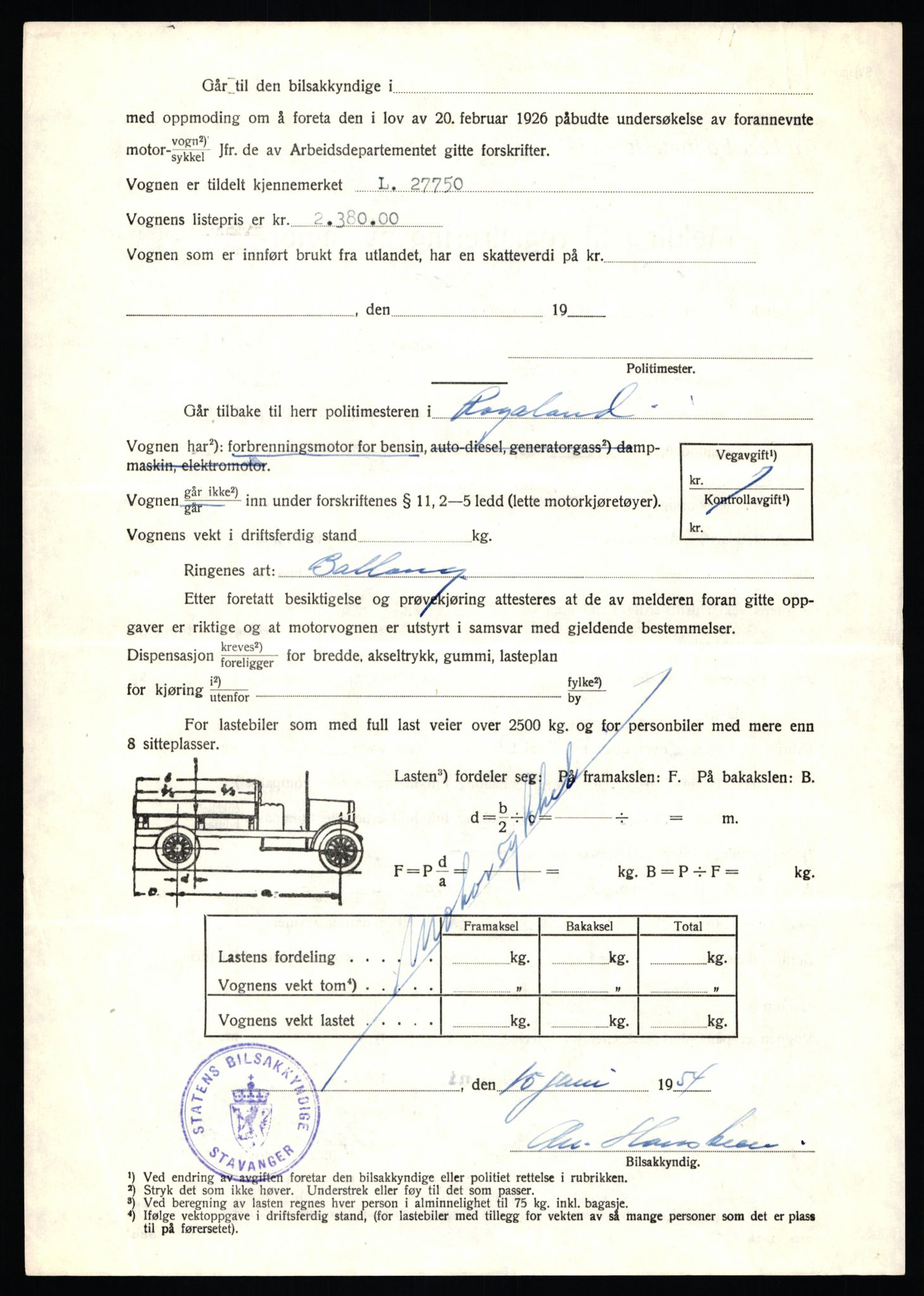 Stavanger trafikkstasjon, AV/SAST-A-101942/0/F/L0045: L-27000 - L-27799, 1930-1971, p. 2064