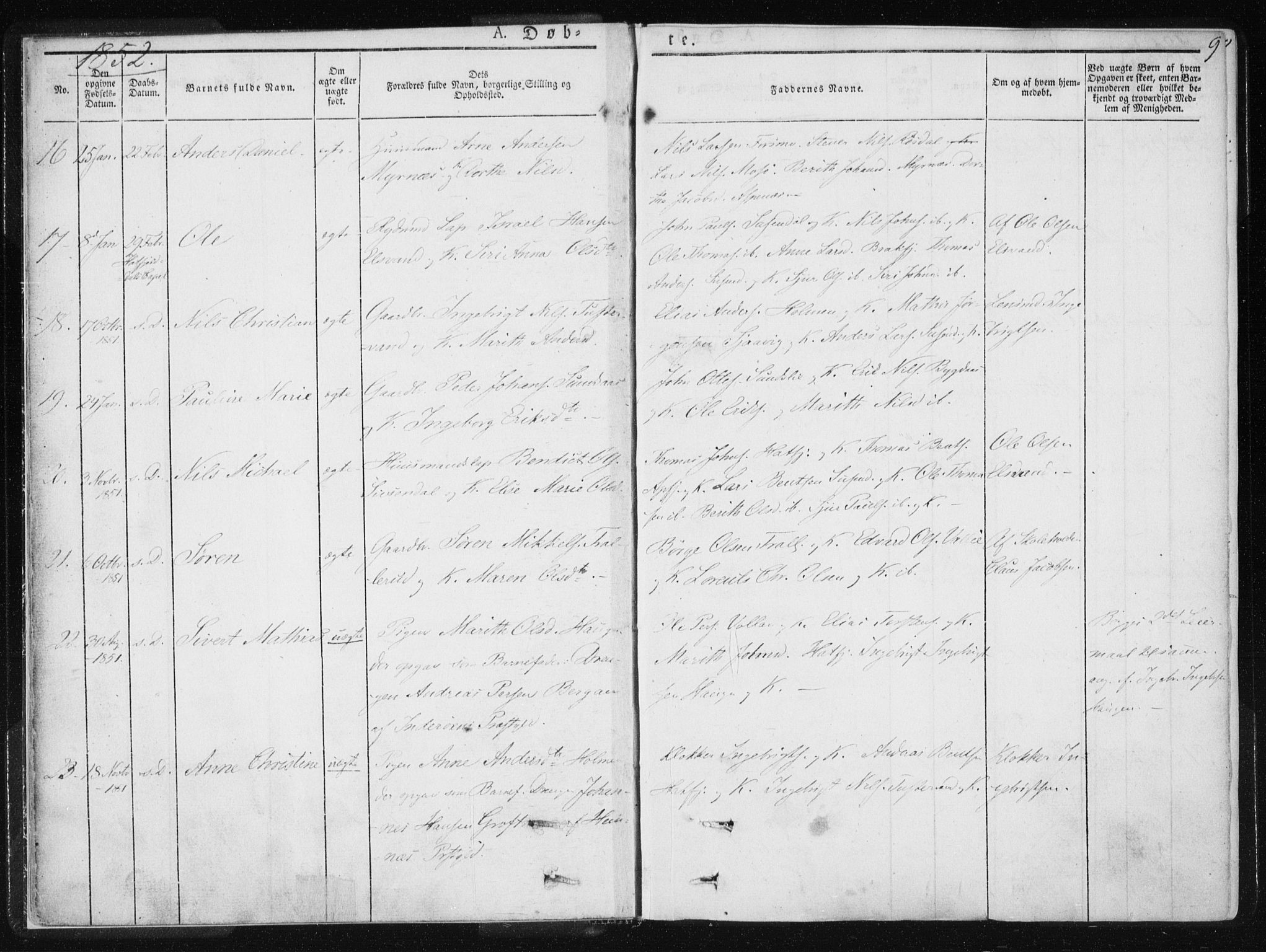 Ministerialprotokoller, klokkerbøker og fødselsregistre - Nordland, AV/SAT-A-1459/820/L0292: Parish register (official) no. 820A13, 1851-1854, p. 9