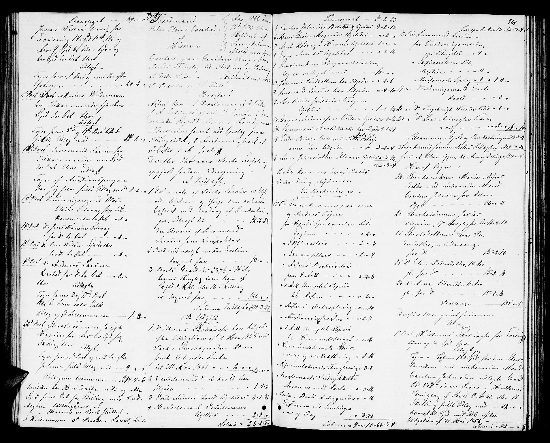 Fosen sorenskriveri, AV/SAT-A-1107/1/3/3A/L0024: Skifteutlodningsprotokoll nr. 3, 1861-1867, p. 368
