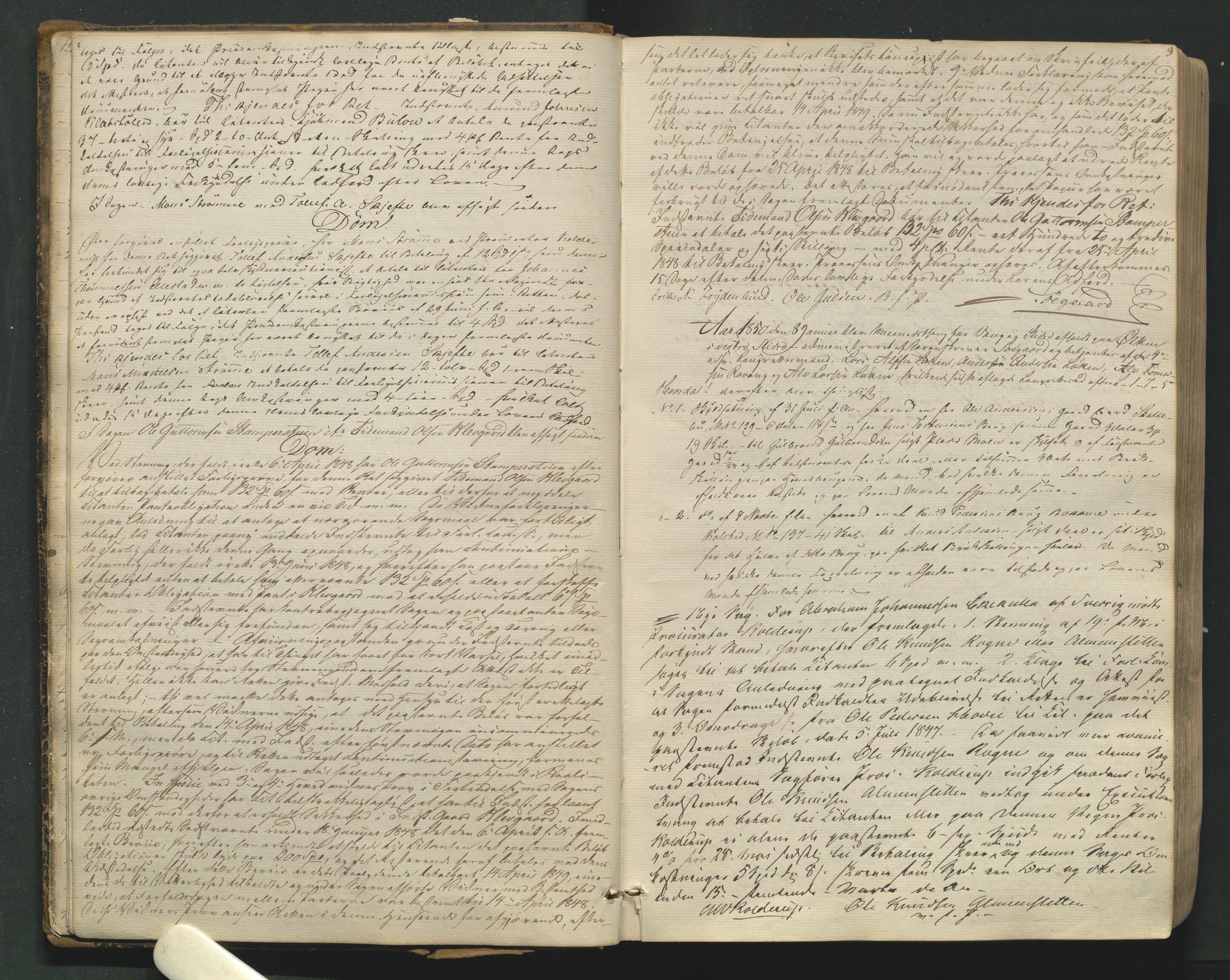 Valdres sorenskriveri, AV/SAH-TING-016/G/Gb/L0010: Tingbok, 1849-1856, p. 8b-9a
