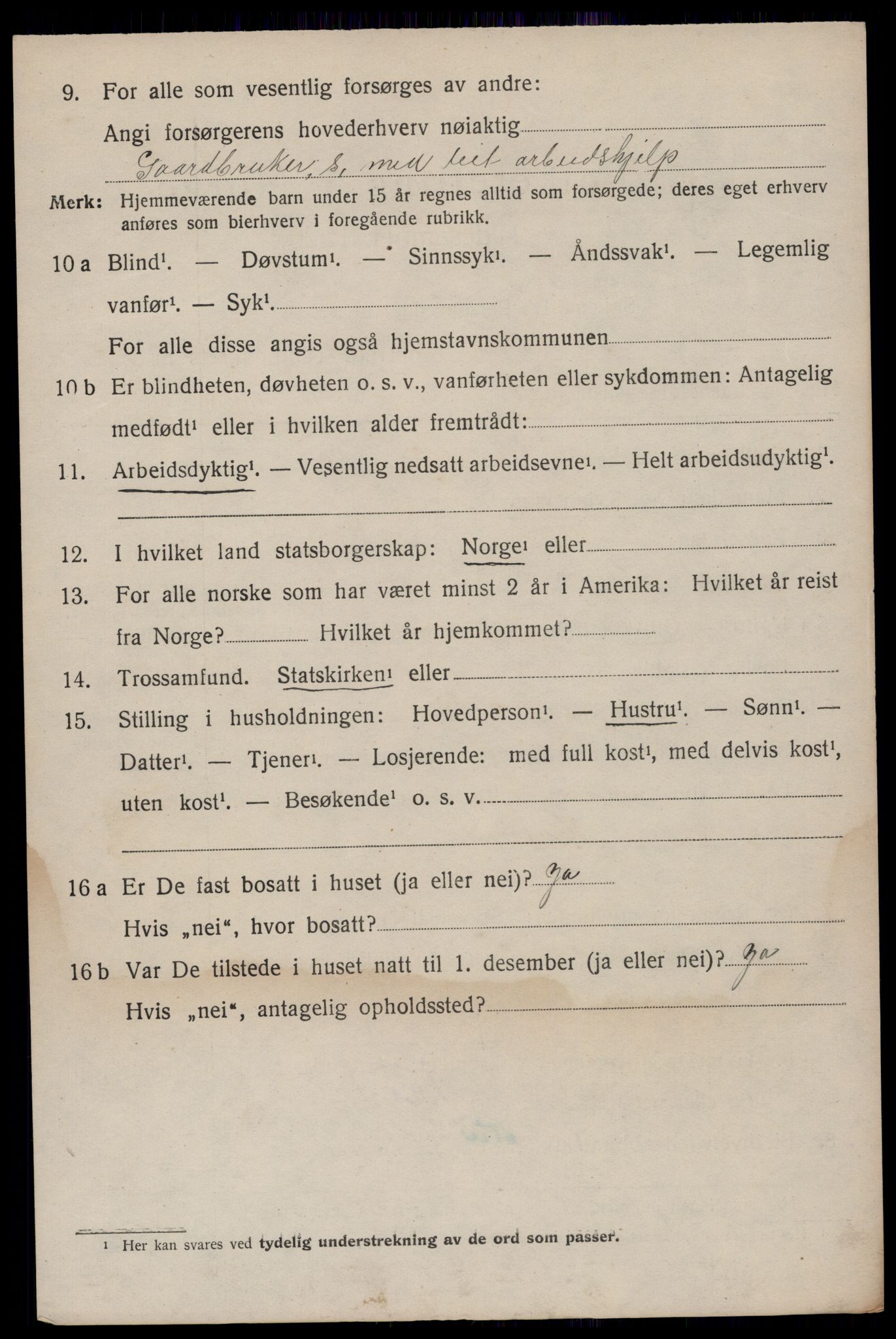 SAKO, 1920 census for Seljord, 1920, p. 1227