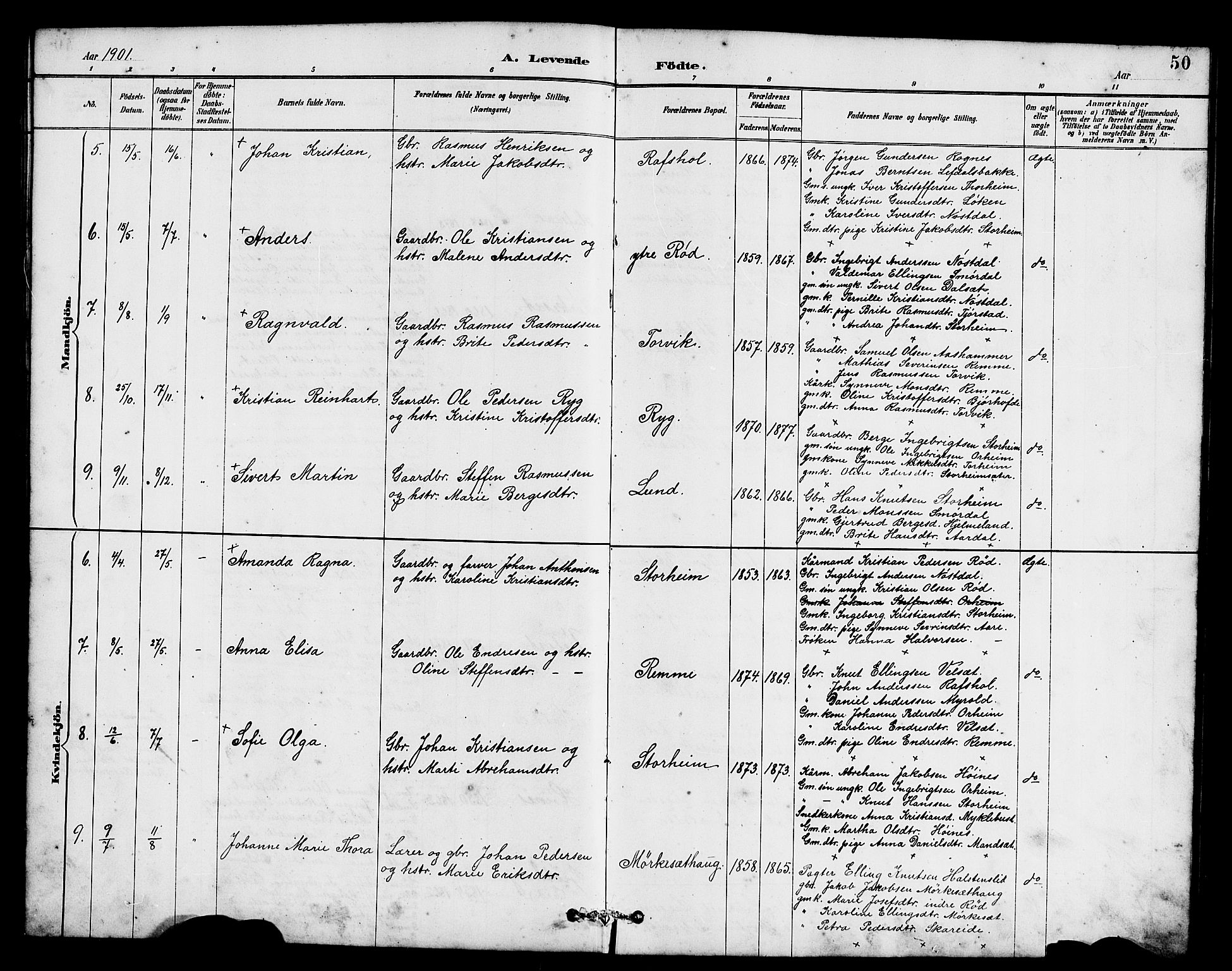 Eid sokneprestembete, AV/SAB-A-82301/H/Hab/Habc/L0002: Parish register (copy) no. C 2, 1887-1906, p. 50