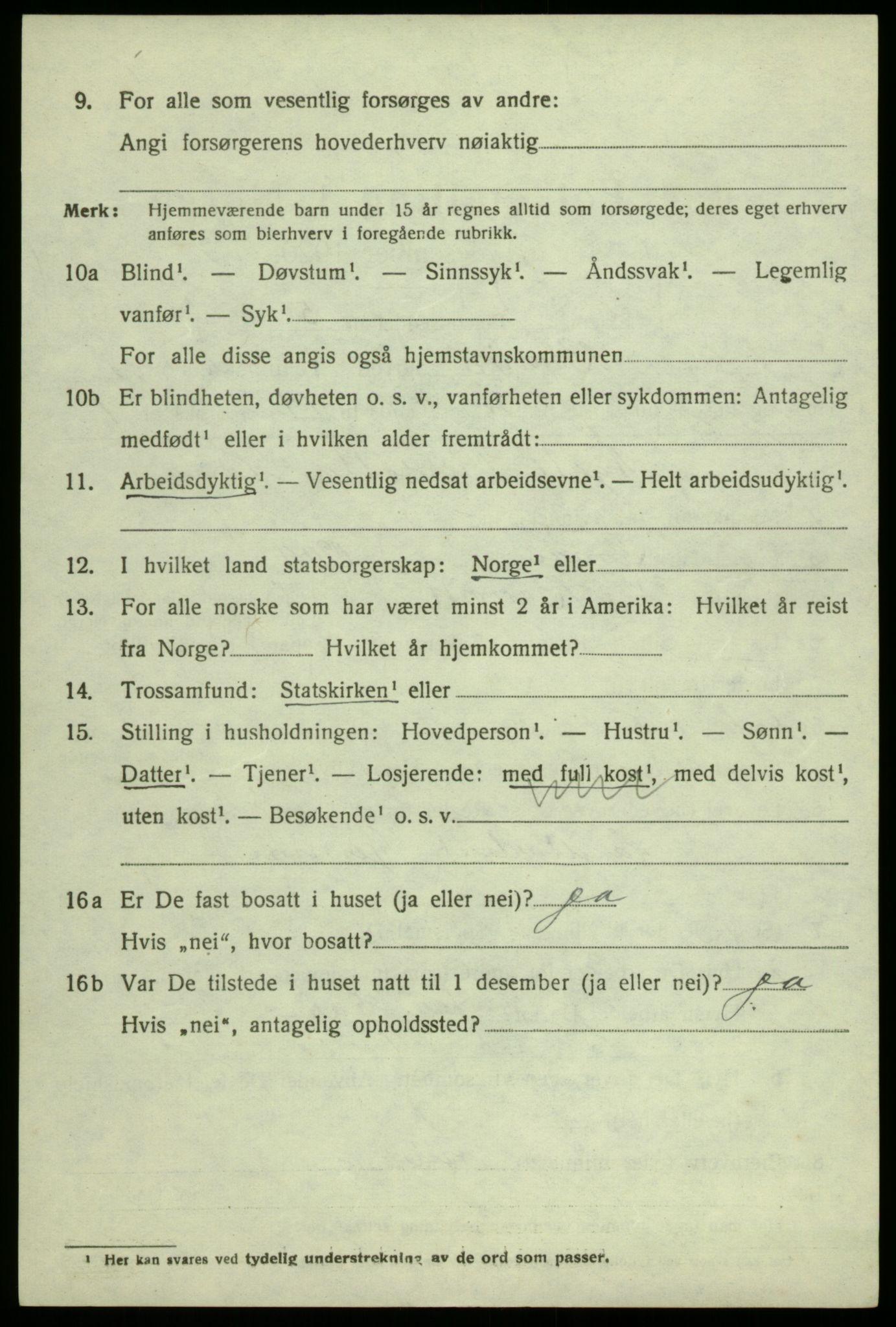 SAB, 1920 census for Bruvik, 1920, p. 1115