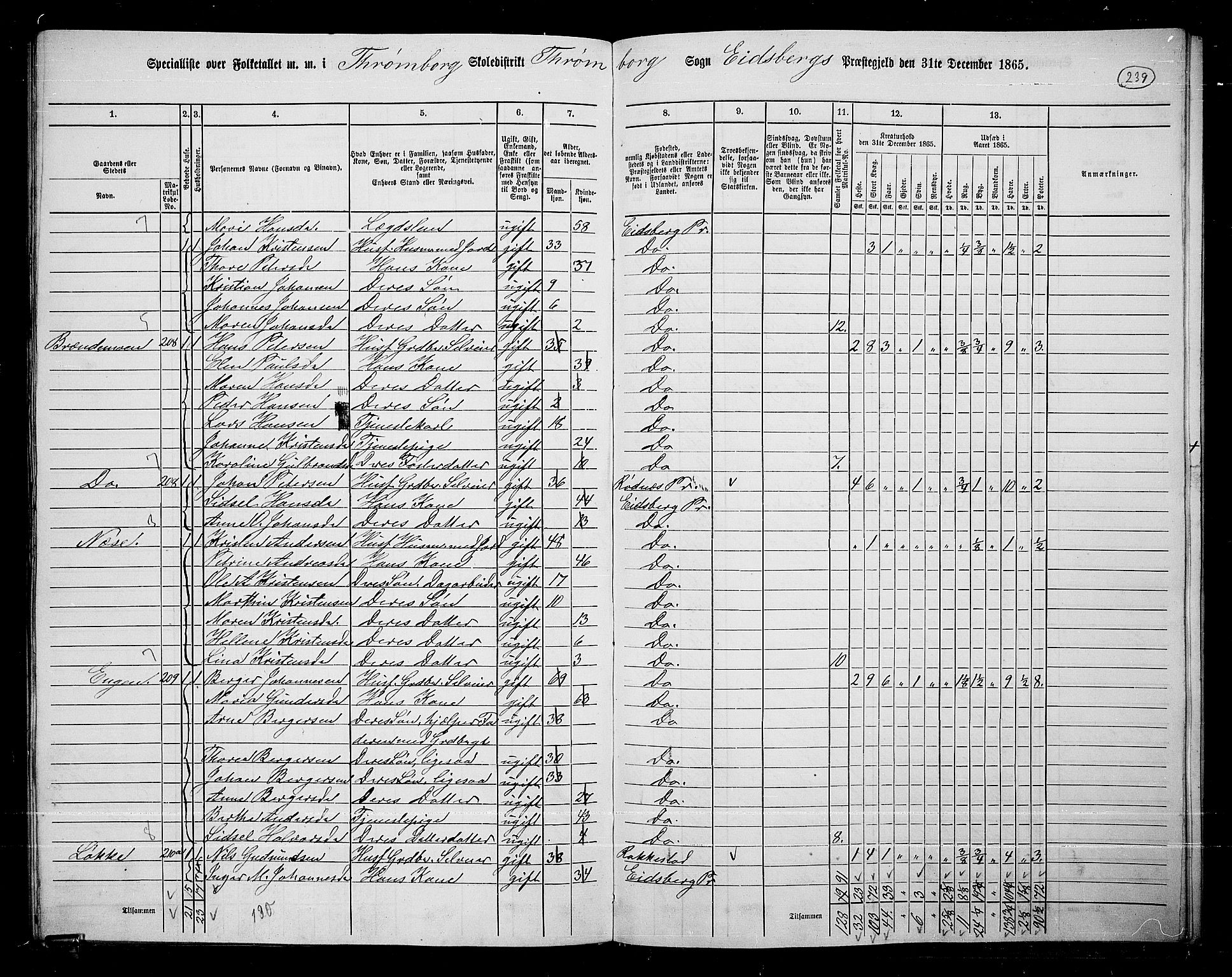 RA, 1865 census for Eidsberg, 1865, p. 216