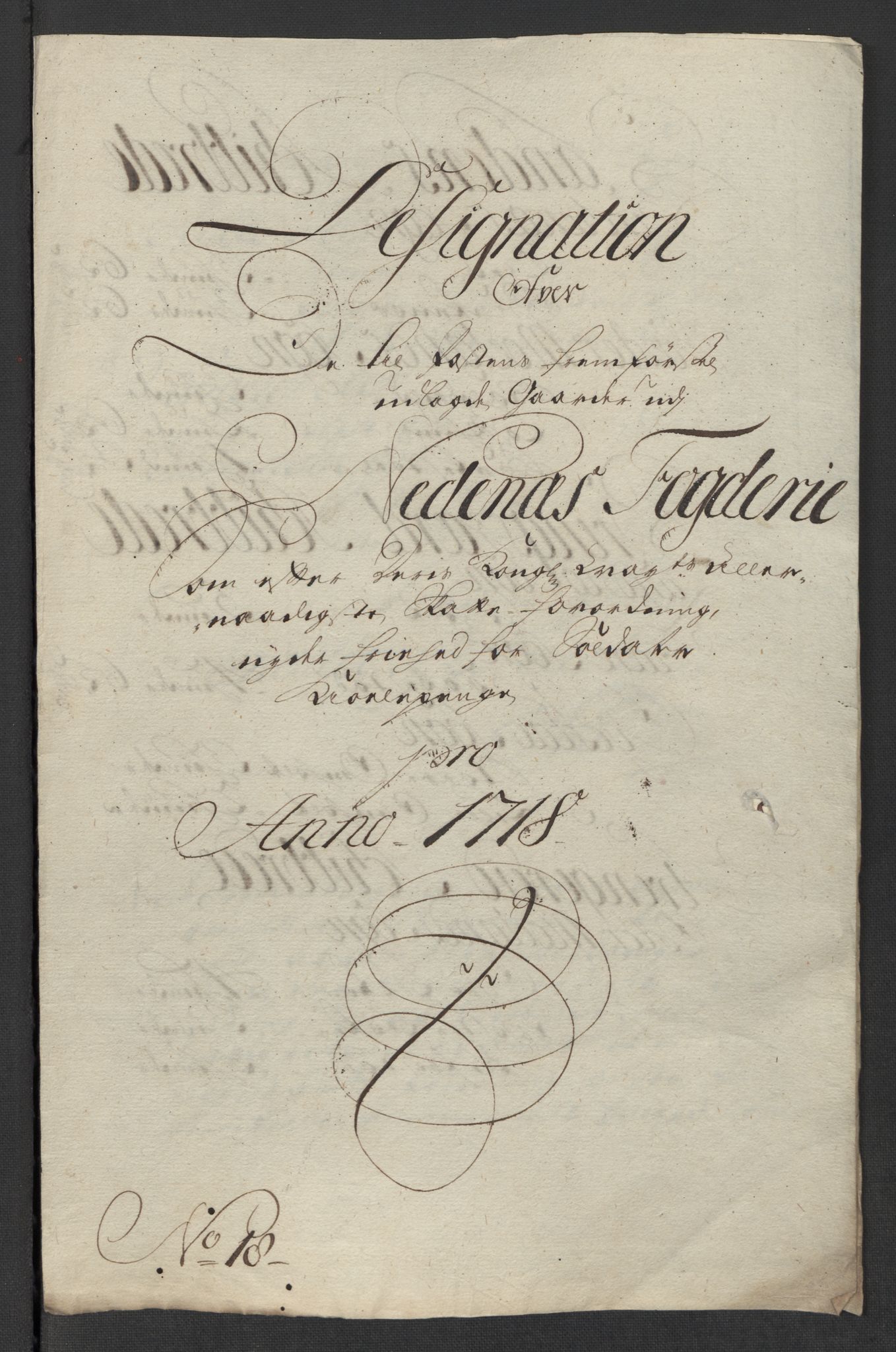 Rentekammeret inntil 1814, Reviderte regnskaper, Fogderegnskap, AV/RA-EA-4092/R39/L2327: Fogderegnskap Nedenes, 1718, p. 261