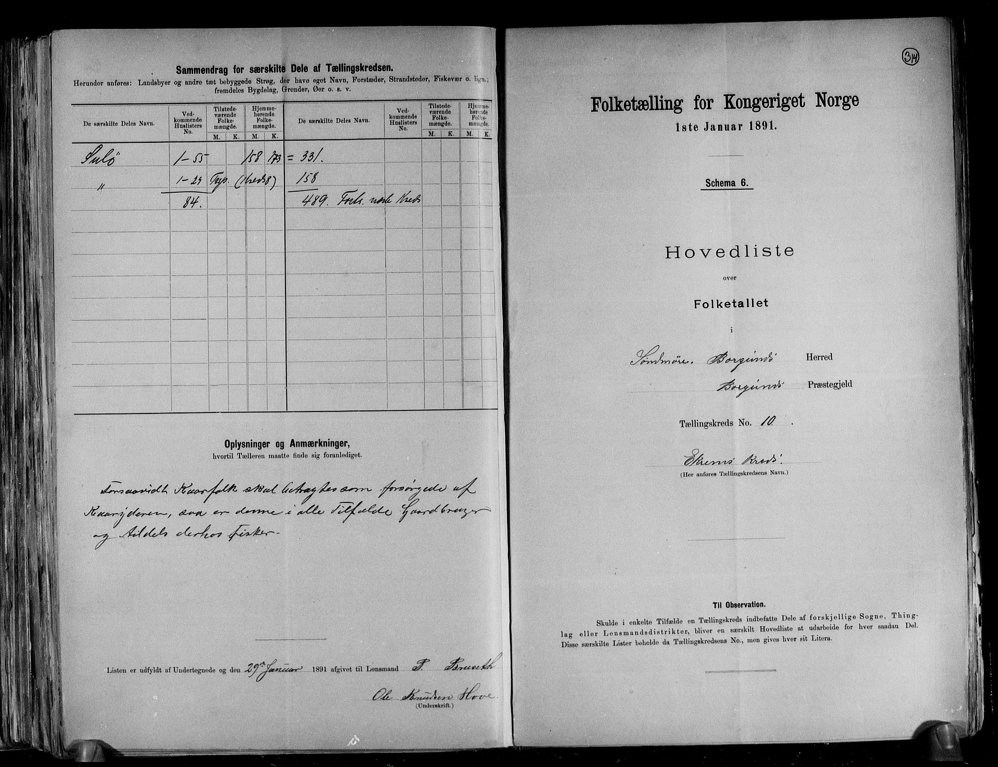 RA, 1891 census for 1531 Borgund, 1891, p. 25