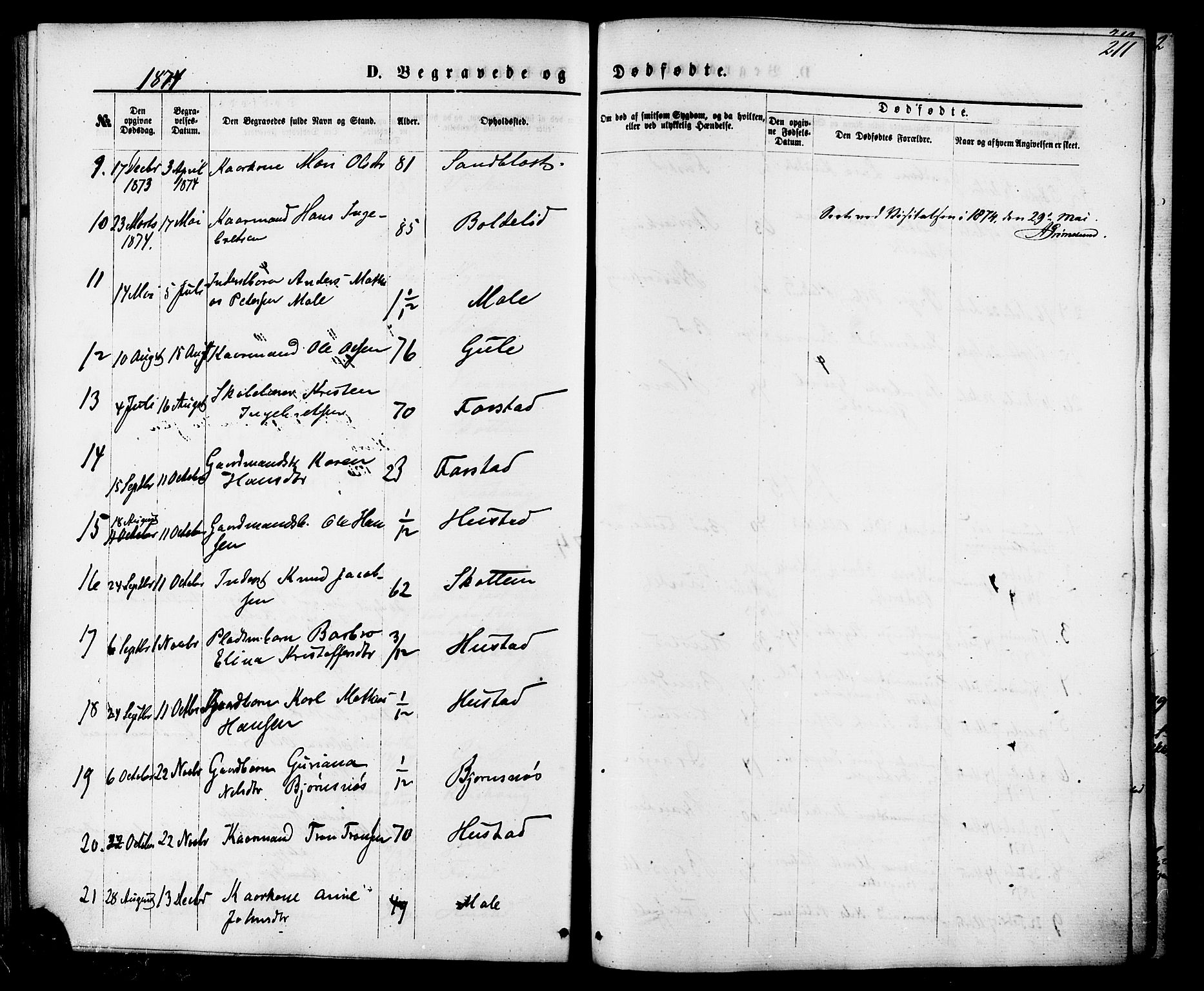 Ministerialprotokoller, klokkerbøker og fødselsregistre - Møre og Romsdal, AV/SAT-A-1454/566/L0768: Parish register (official) no. 566A07, 1869-1881, p. 211