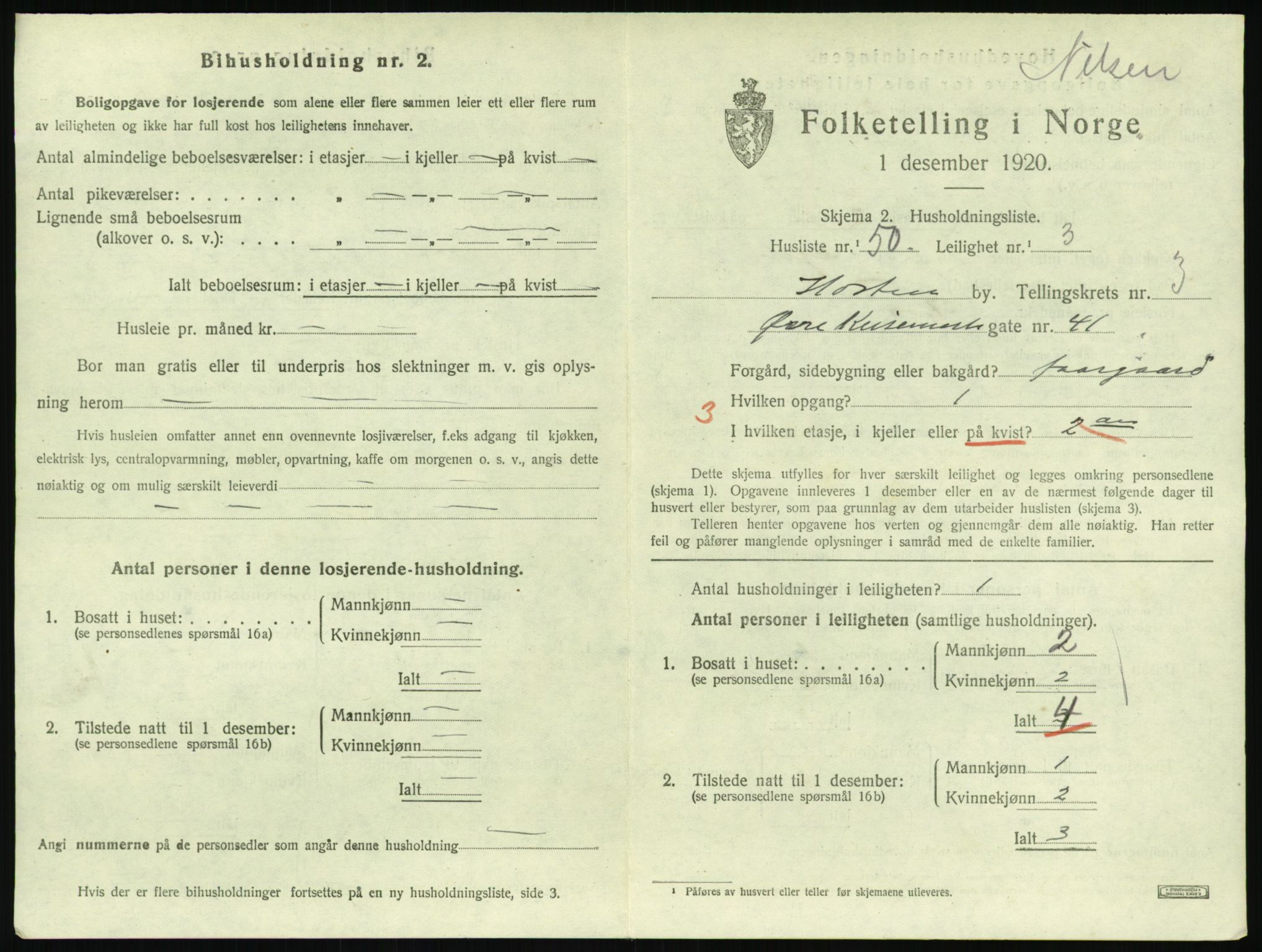 SAKO, 1920 census for Horten, 1920, p. 4313