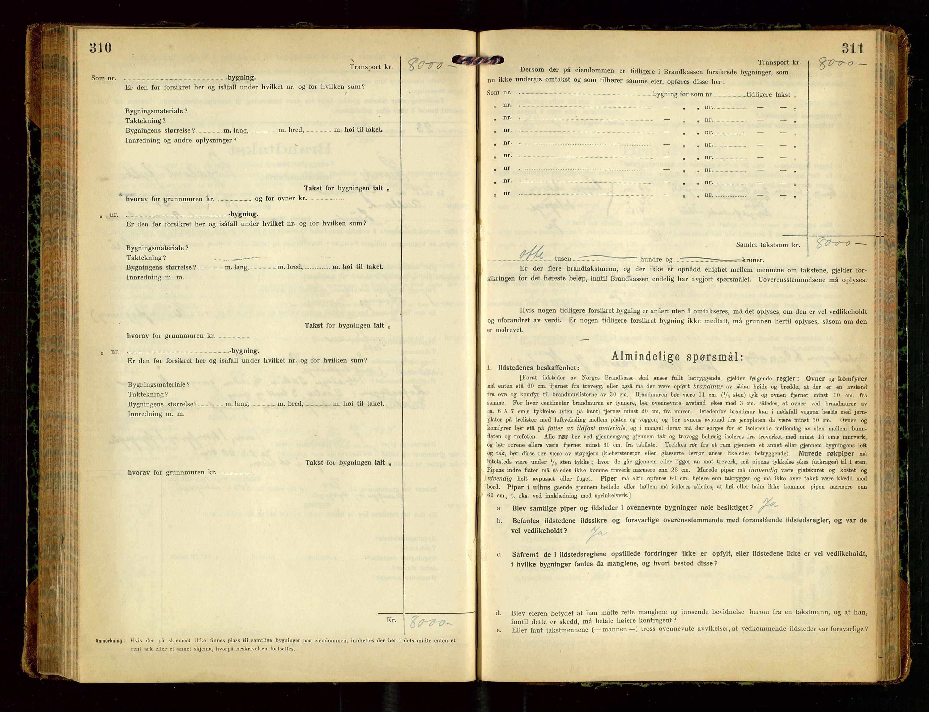 Lund lensmannskontor, SAST/A-100303/Gob/L0004: "Brandtakstprotokol", 1921-1929, p. 310-311