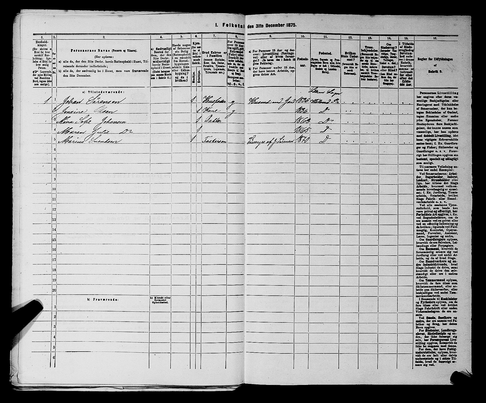 RA, 1875 census for 0221P Høland, 1875, p. 1073