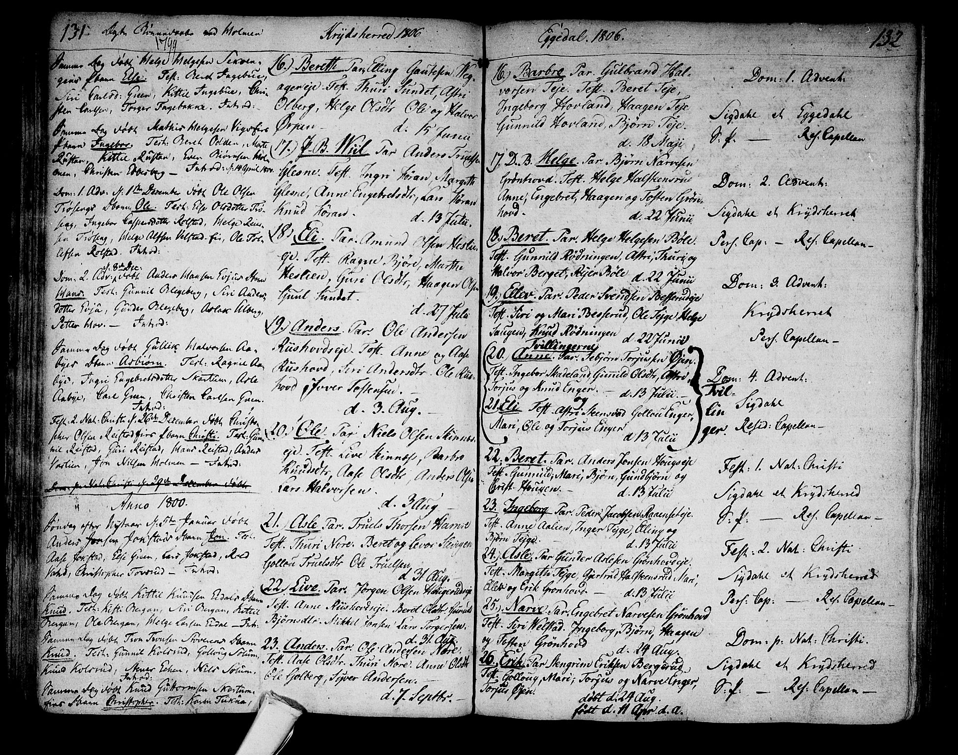 Sigdal kirkebøker, AV/SAKO-A-245/F/Fa/L0003: Parish register (official) no. I 3, 1793-1811, p. 131-132