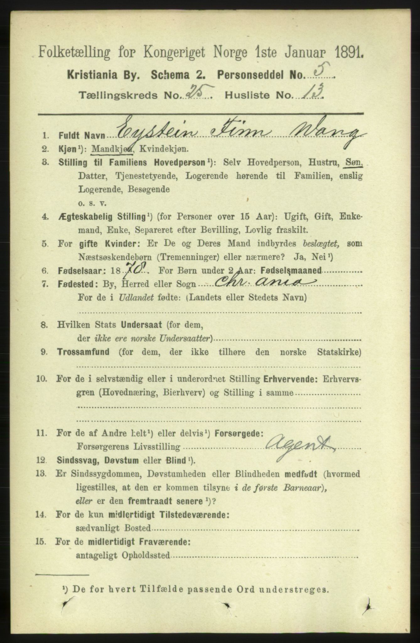 RA, 1891 census for 0301 Kristiania, 1891, p. 12430