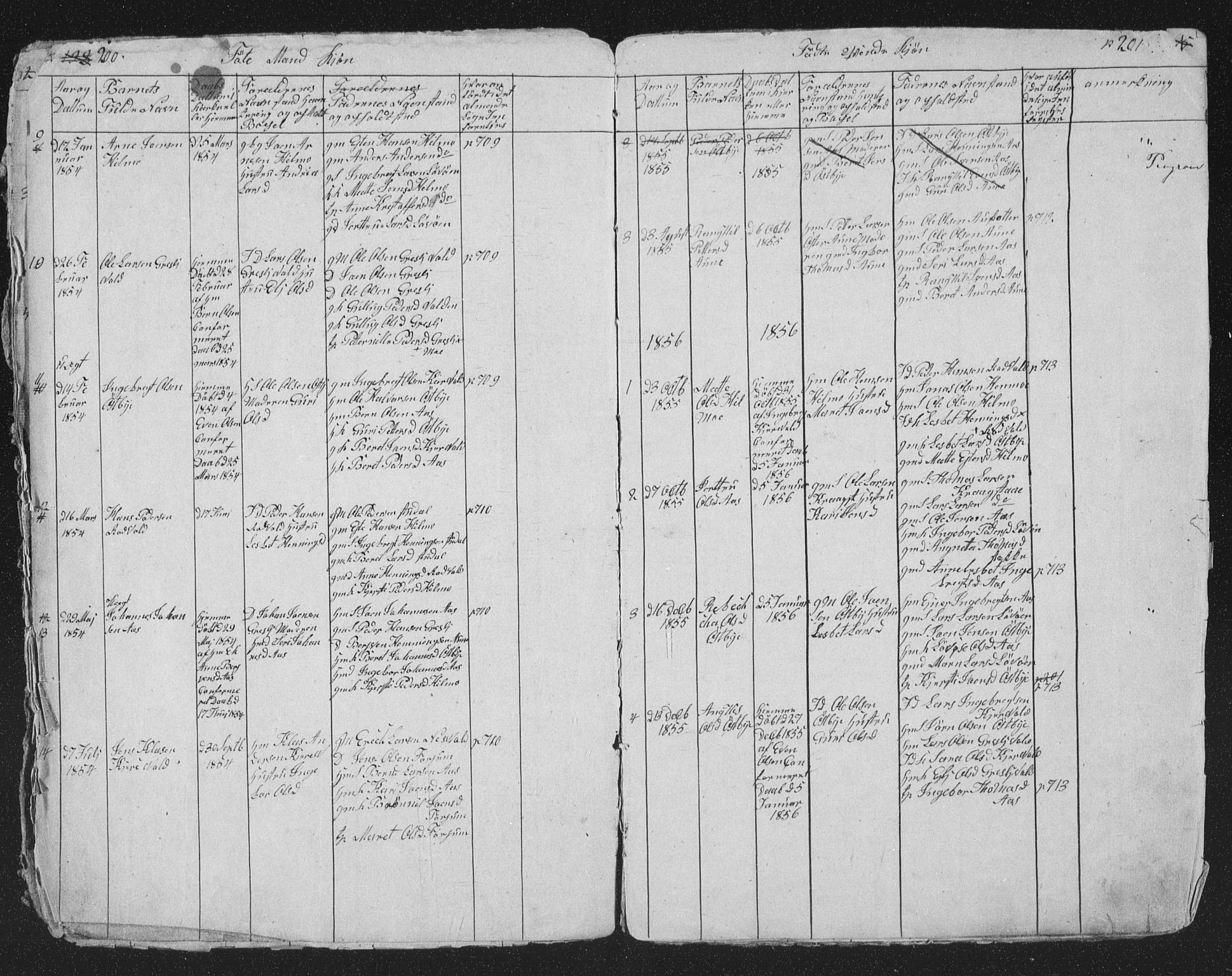 Ministerialprotokoller, klokkerbøker og fødselsregistre - Sør-Trøndelag, SAT/A-1456/698/L1165: Parish register (copy) no. 698C02, 1851-1861, p. 200-201