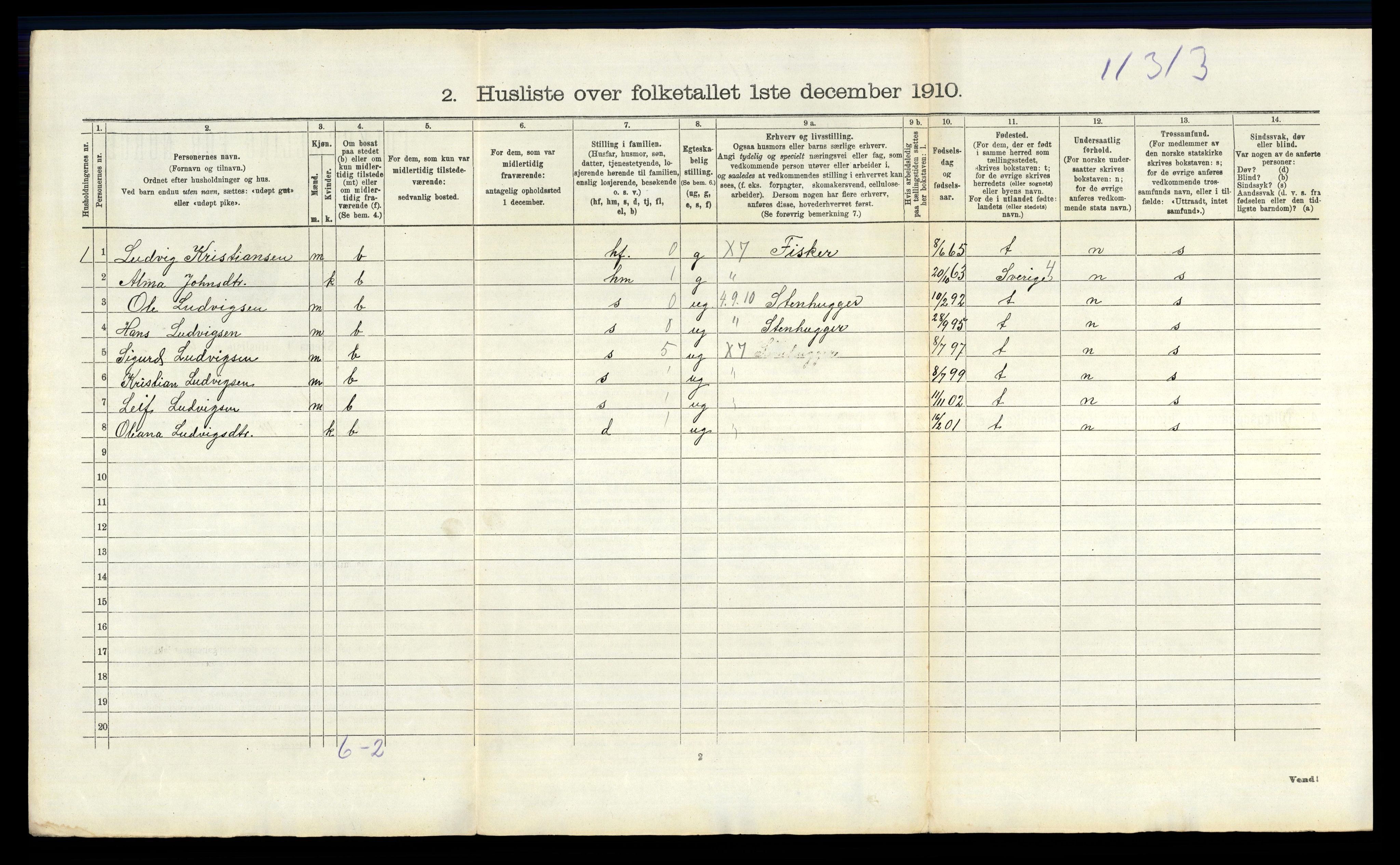 RA, 1910 census for Skjeberg, 1910, p. 1825