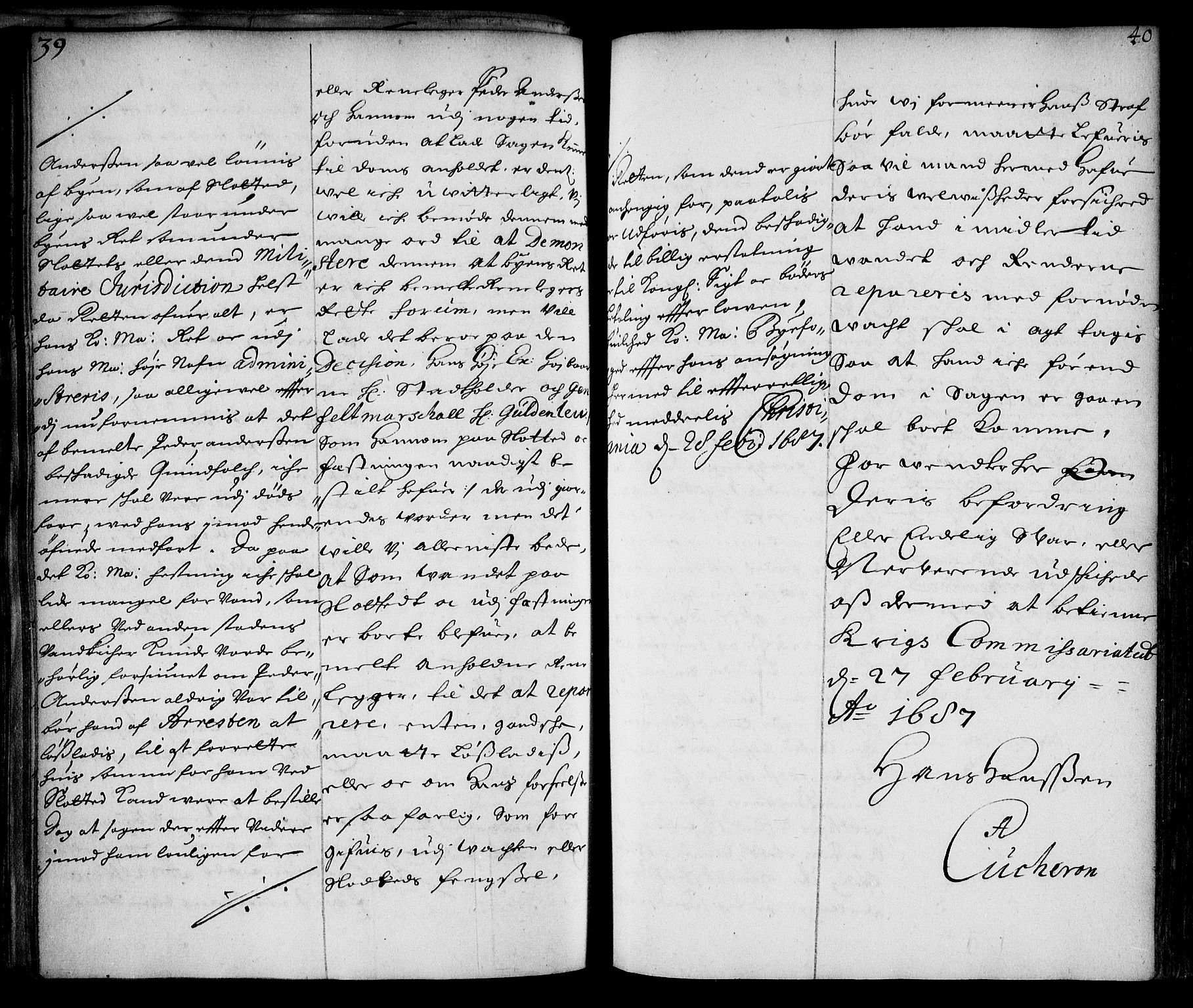 Stattholderembetet 1572-1771, AV/RA-EA-2870/Ae/L0004: Supplikasjons- og resolusjonsprotokoll, 1687, p. 39b-40a