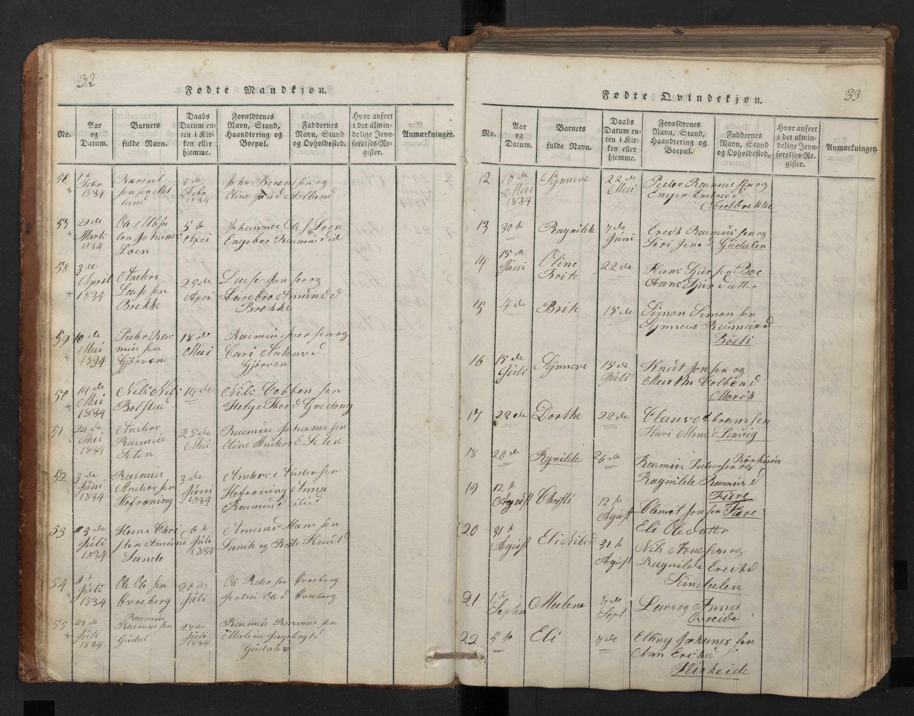 Stryn Sokneprestembete, AV/SAB-A-82501: Parish register (copy) no. A 1, 1816-1844, p. 32-33