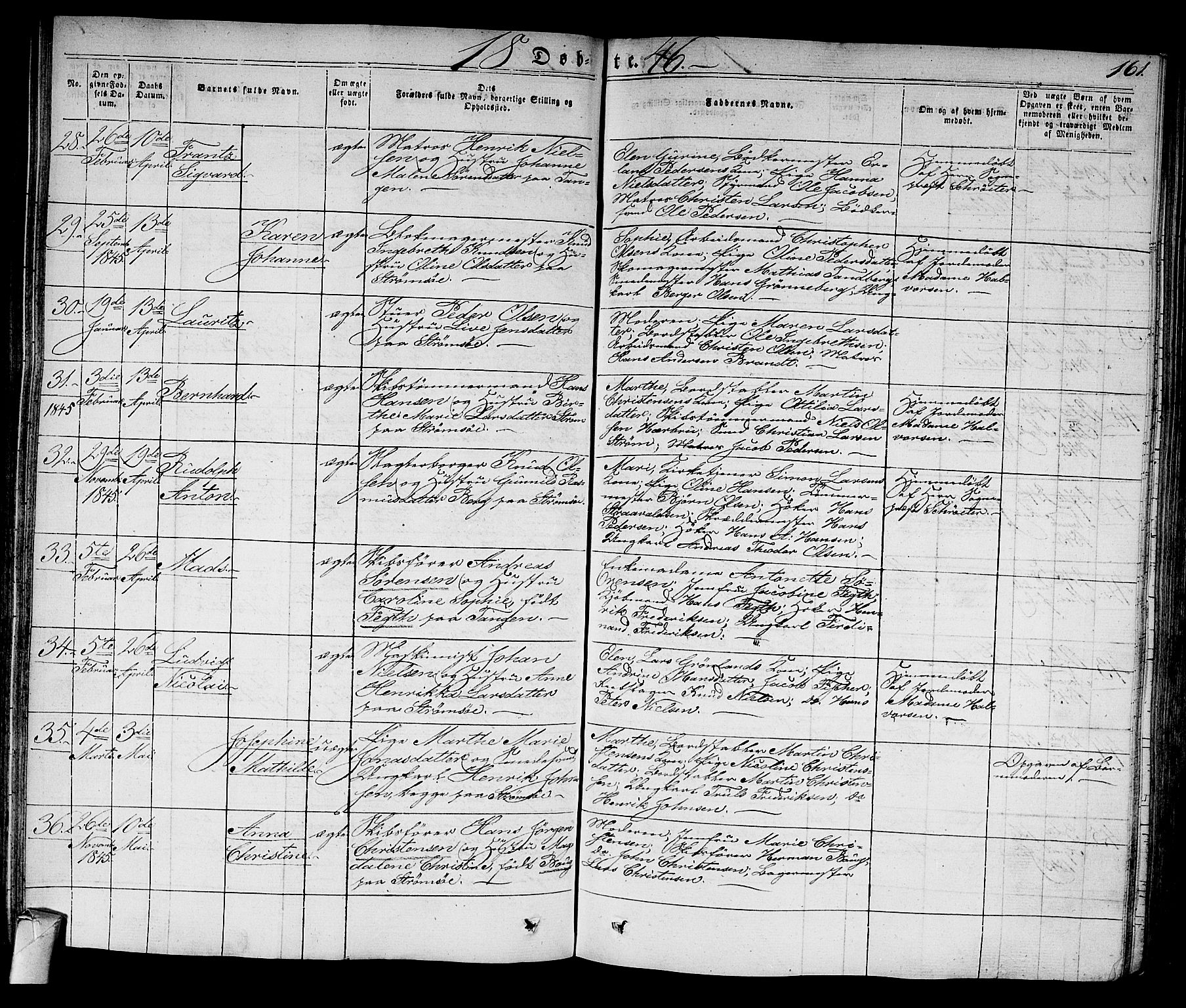 Strømsø kirkebøker, SAKO/A-246/F/Fa/L0012: Parish register (official) no. I 12, 1830-1847, p. 161