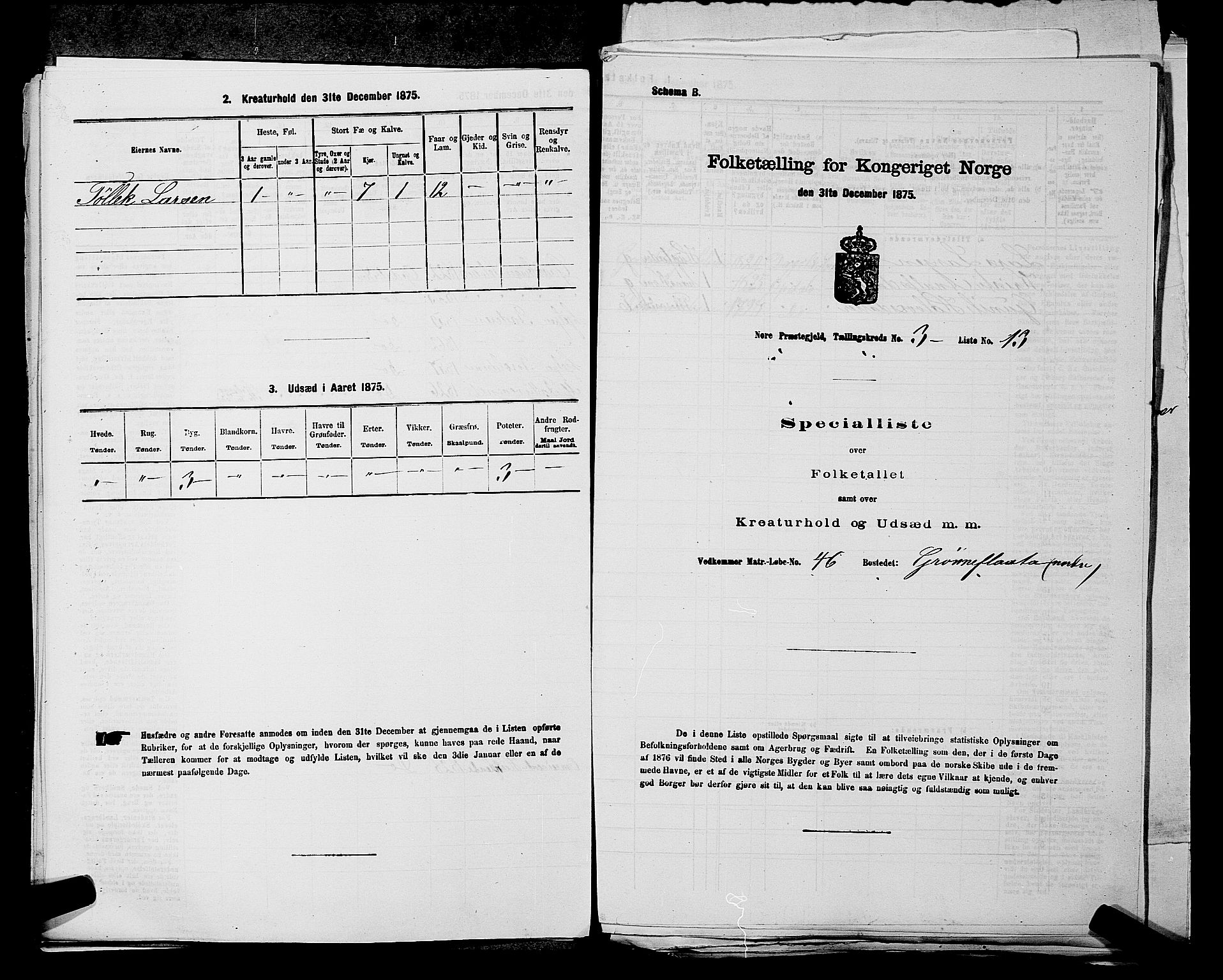 SAKO, 1875 census for 0633P Nore, 1875, p. 437
