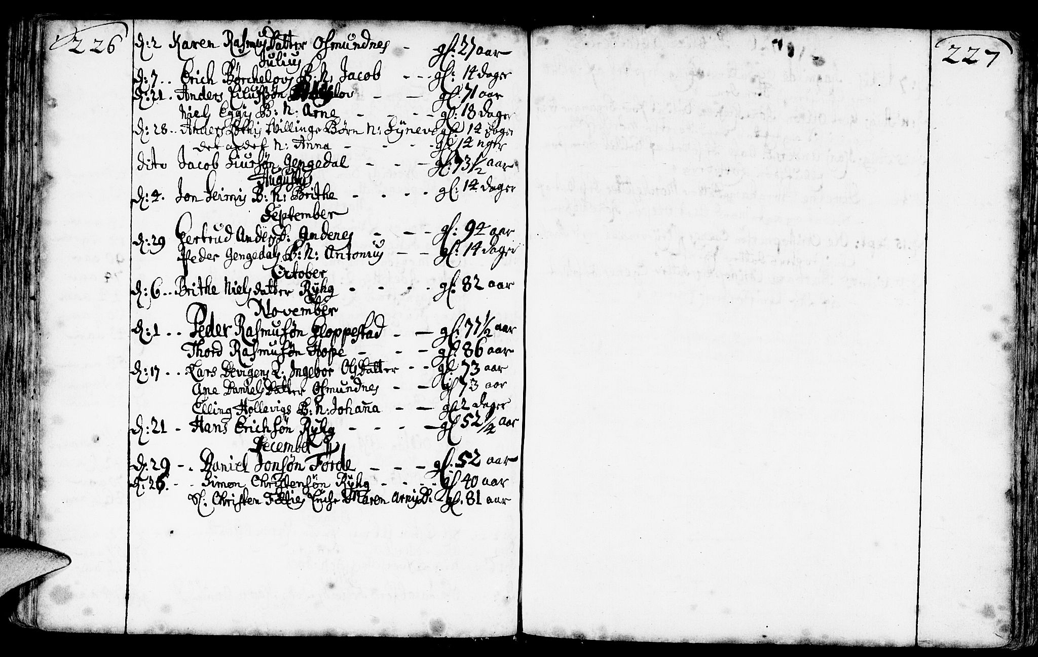 Gloppen sokneprestembete, AV/SAB-A-80101/H/Haa/Haaa/L0002: Parish register (official) no. A 2, 1712-1735, p. 226-227