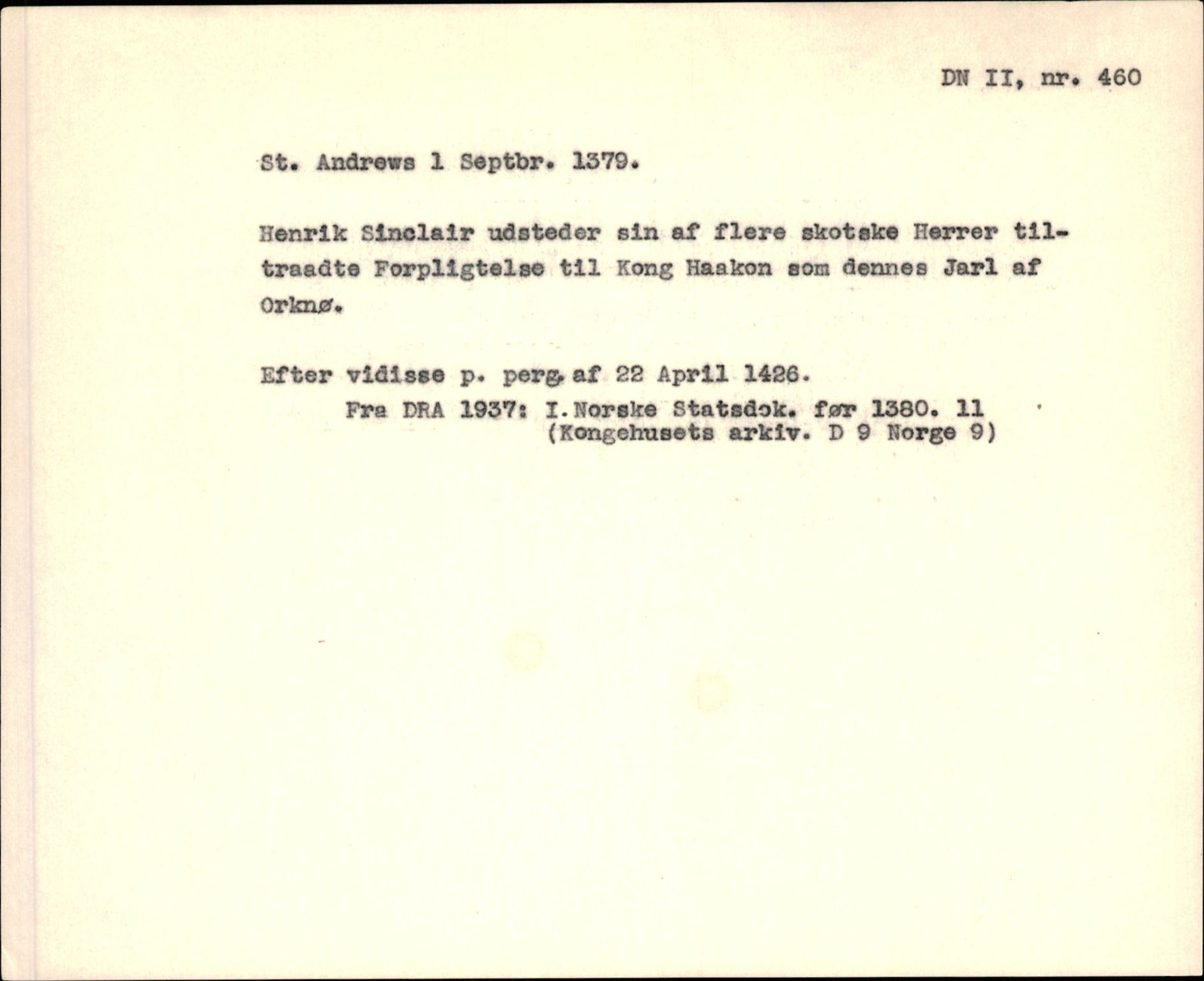 Riksarkivets diplomsamling, AV/RA-EA-5965/F35/F35f/L0001: Regestsedler: Diplomer fra DRA 1937 og 1996, p. 27