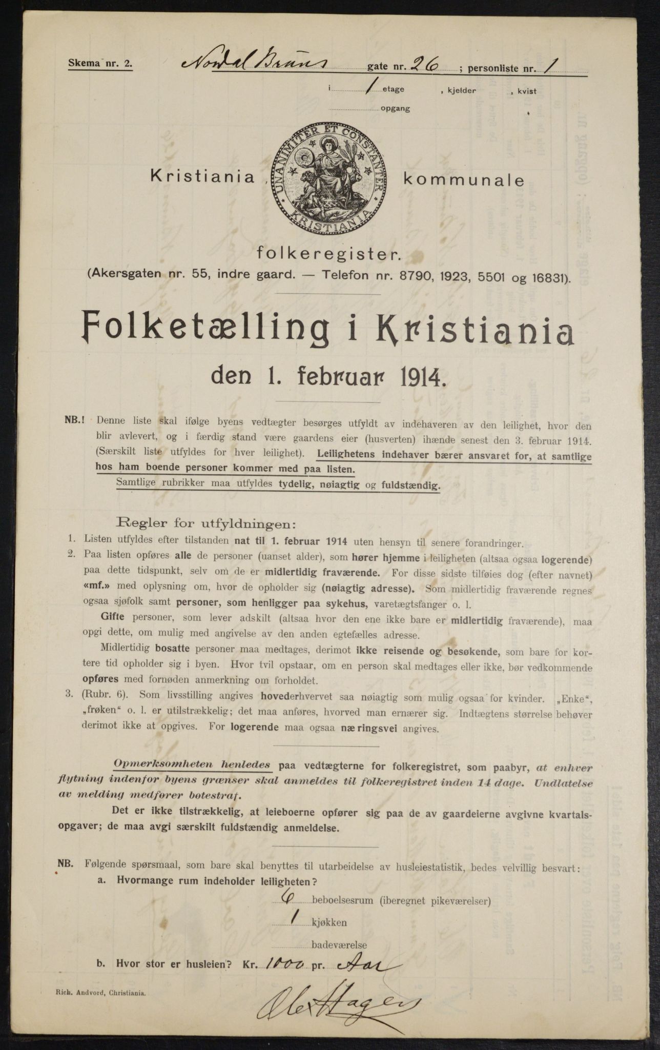 OBA, Municipal Census 1914 for Kristiania, 1914, p. 72416