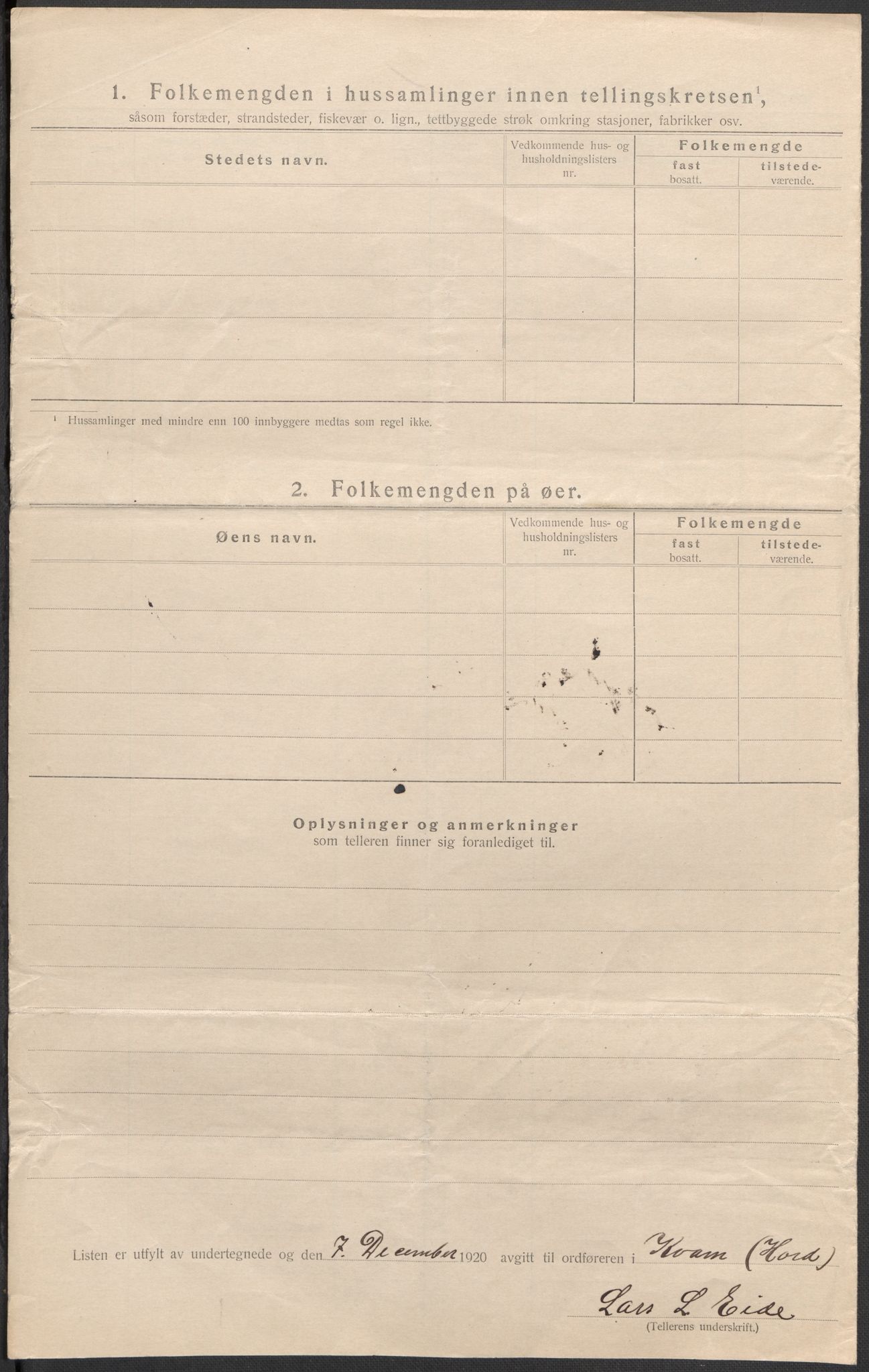 SAB, 1920 census for Kvam, 1920, p. 30
