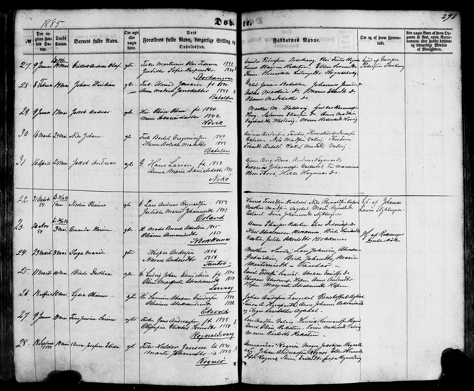 Kinn sokneprestembete, SAB/A-80801/H/Haa/Haaa/L0006: Parish register (official) no. A 6, 1857-1885, p. 298