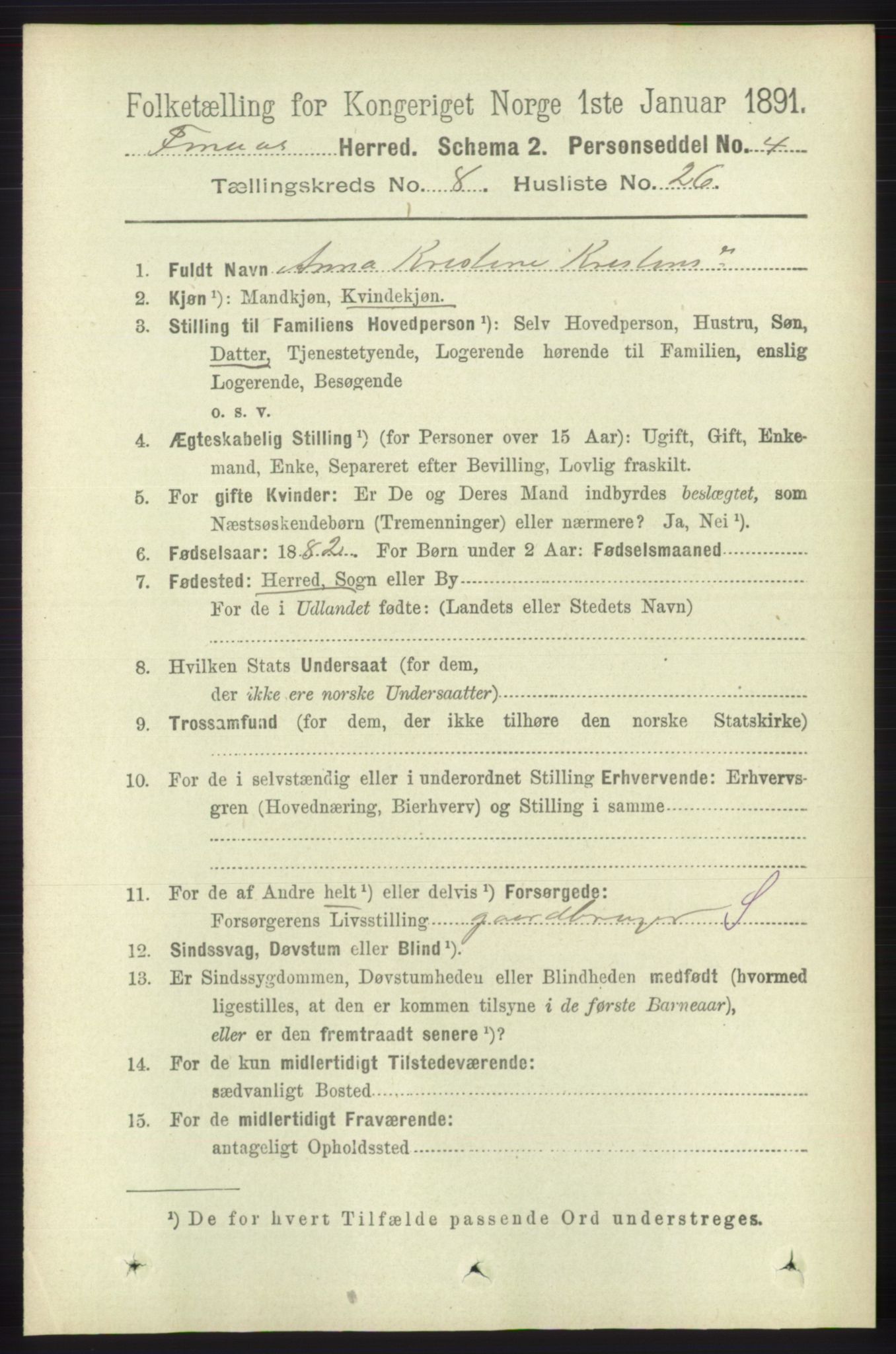 RA, 1891 census for 1218 Finnås, 1891, p. 3549