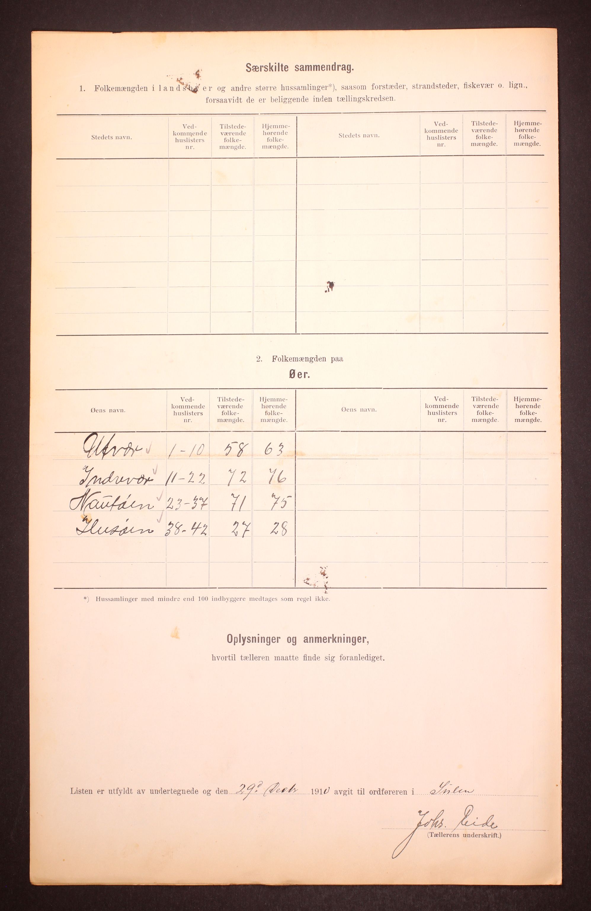 RA, 1910 census for Solund, 1910, p. 6