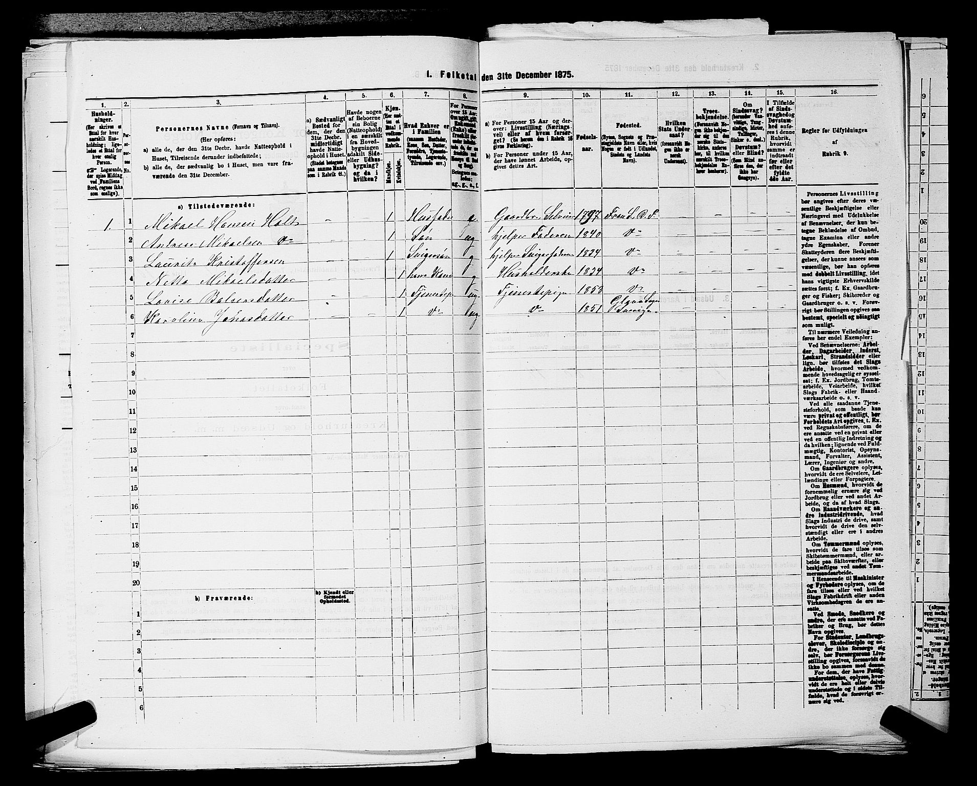 RA, 1875 census for 0215L Drøbak/Frogn, 1875, p. 250