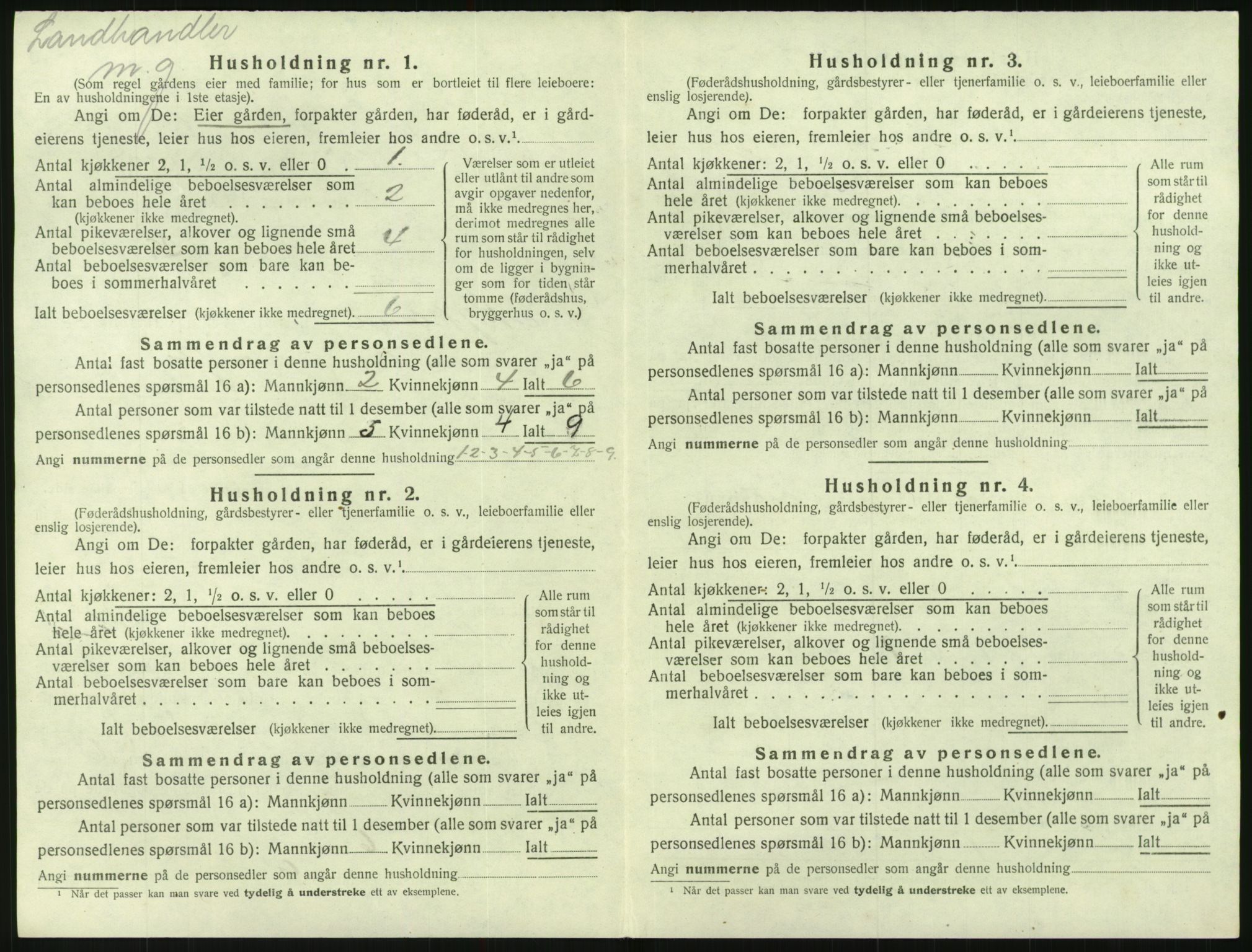 SAK, 1920 census for Mykland, 1920, p. 151