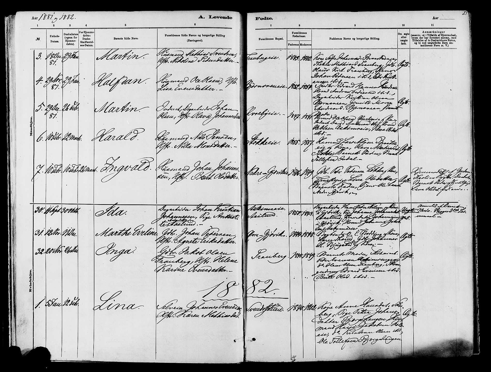 Vardal prestekontor, AV/SAH-PREST-100/H/Ha/Haa/L0009: Parish register (official) no. 9, 1878-1892, p. 24