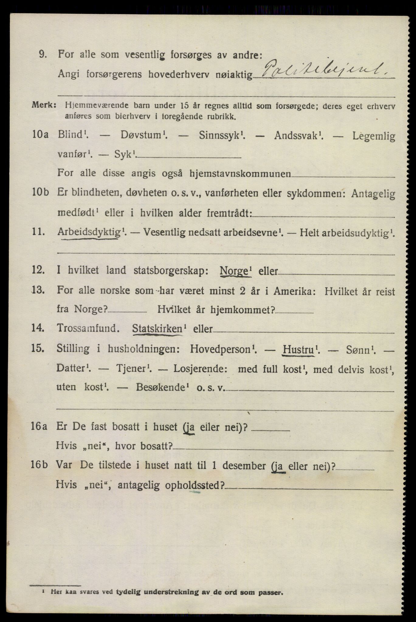 SAKO, 1920 census for Sandeherred, 1920, p. 9561