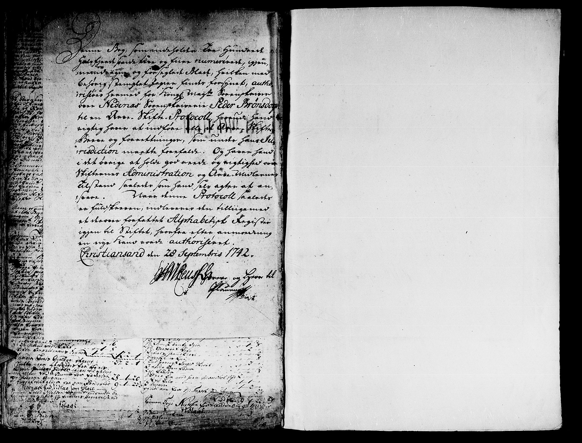 Nedenes sorenskriveri før 1824, SAK/1221-0007/H/Hc/L0022: Skifteprotokoll med register nr 16, 1742-1744, p. 374b-375a
