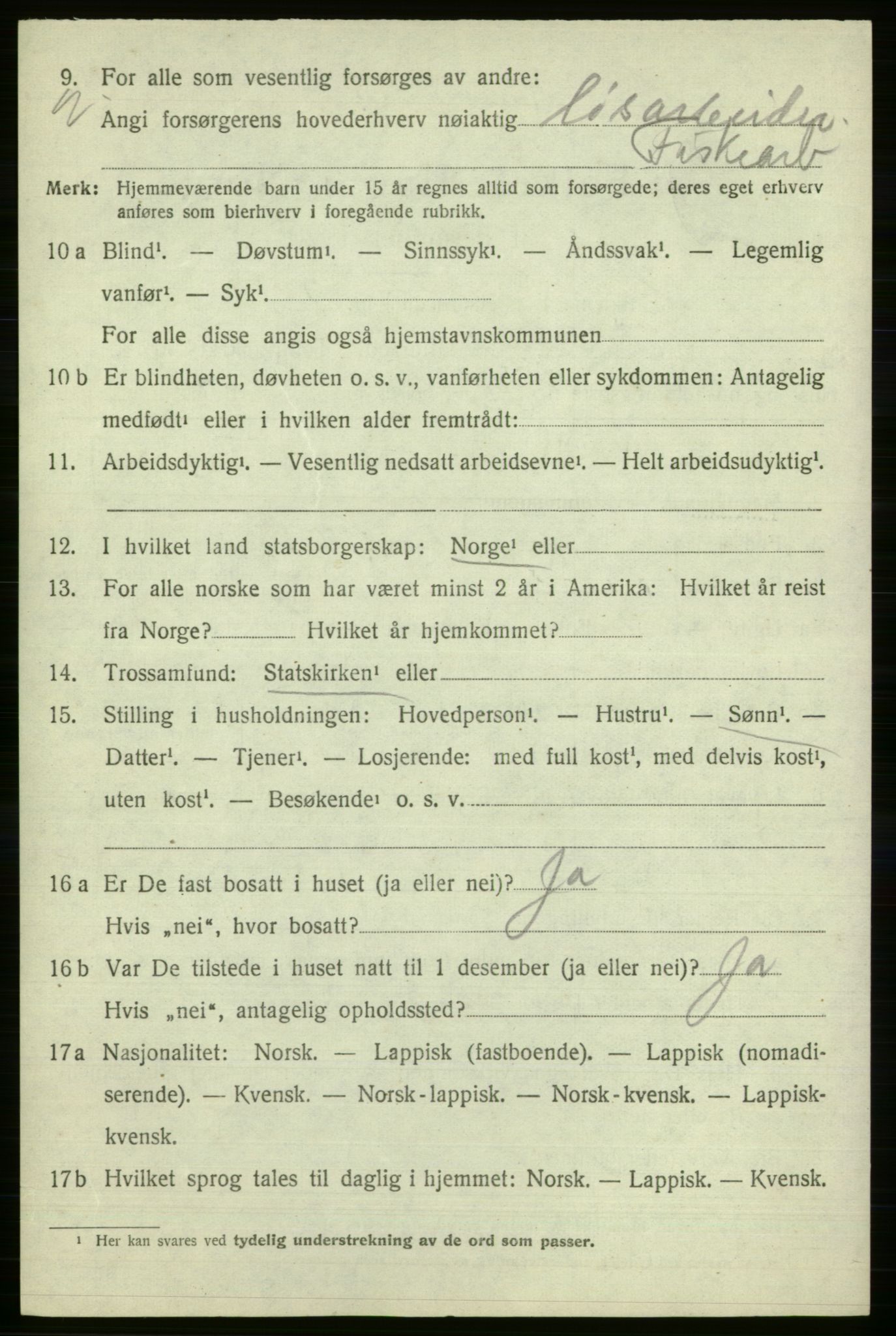 SATØ, 1920 census for Berlevåg, 1920, p. 1036
