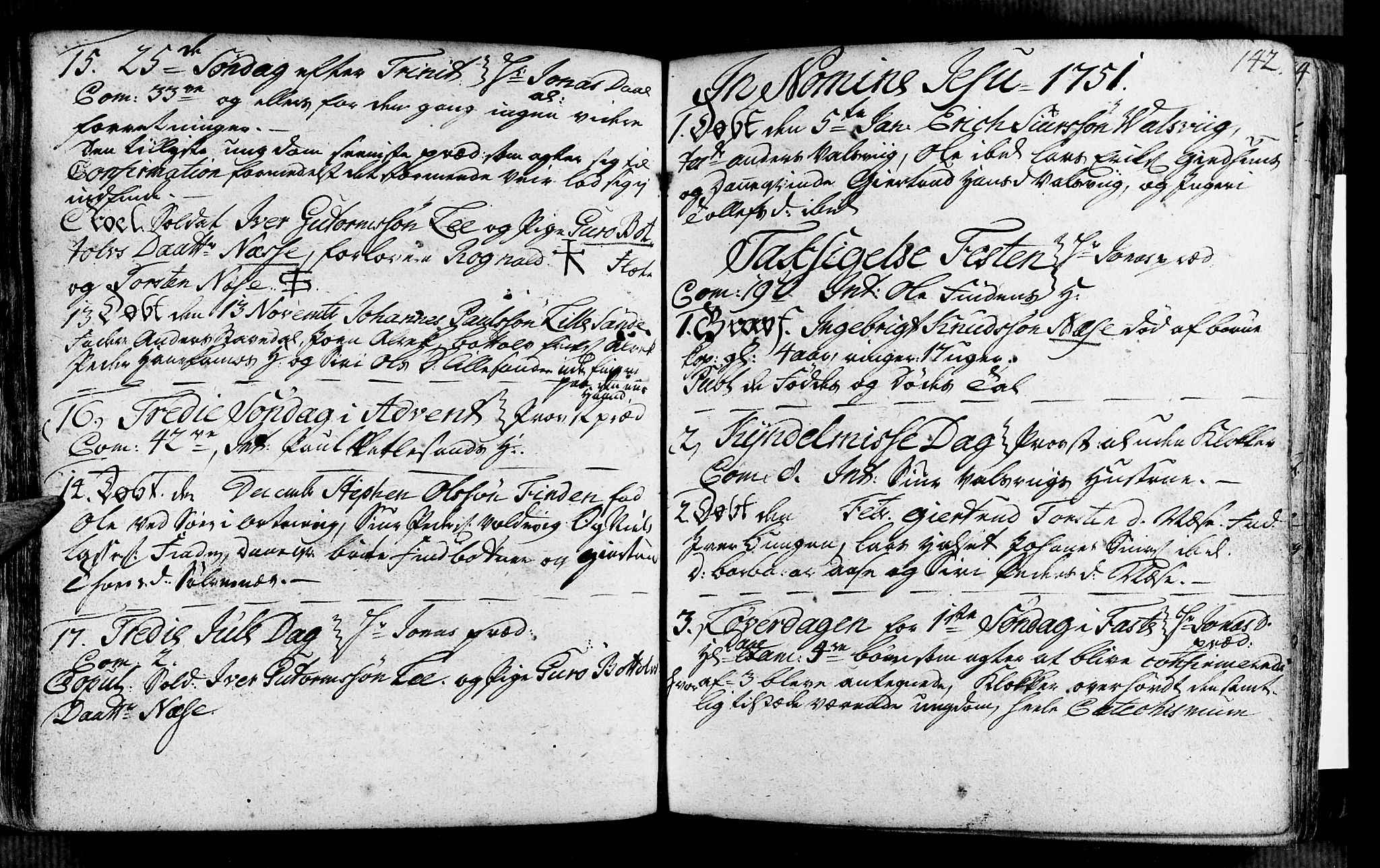 Vik sokneprestembete, AV/SAB-A-81501/H/Haa/Haaa/L0002: Parish register (official) no. A 2 / 2, 1740-1756, p. 142